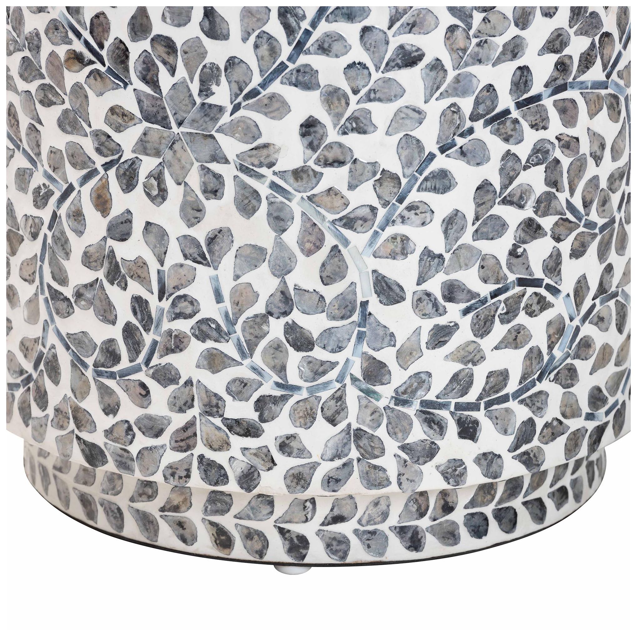 Image 3 bali & pari Marilla Black and White Mother of Pearl Ottoman Footstool more views