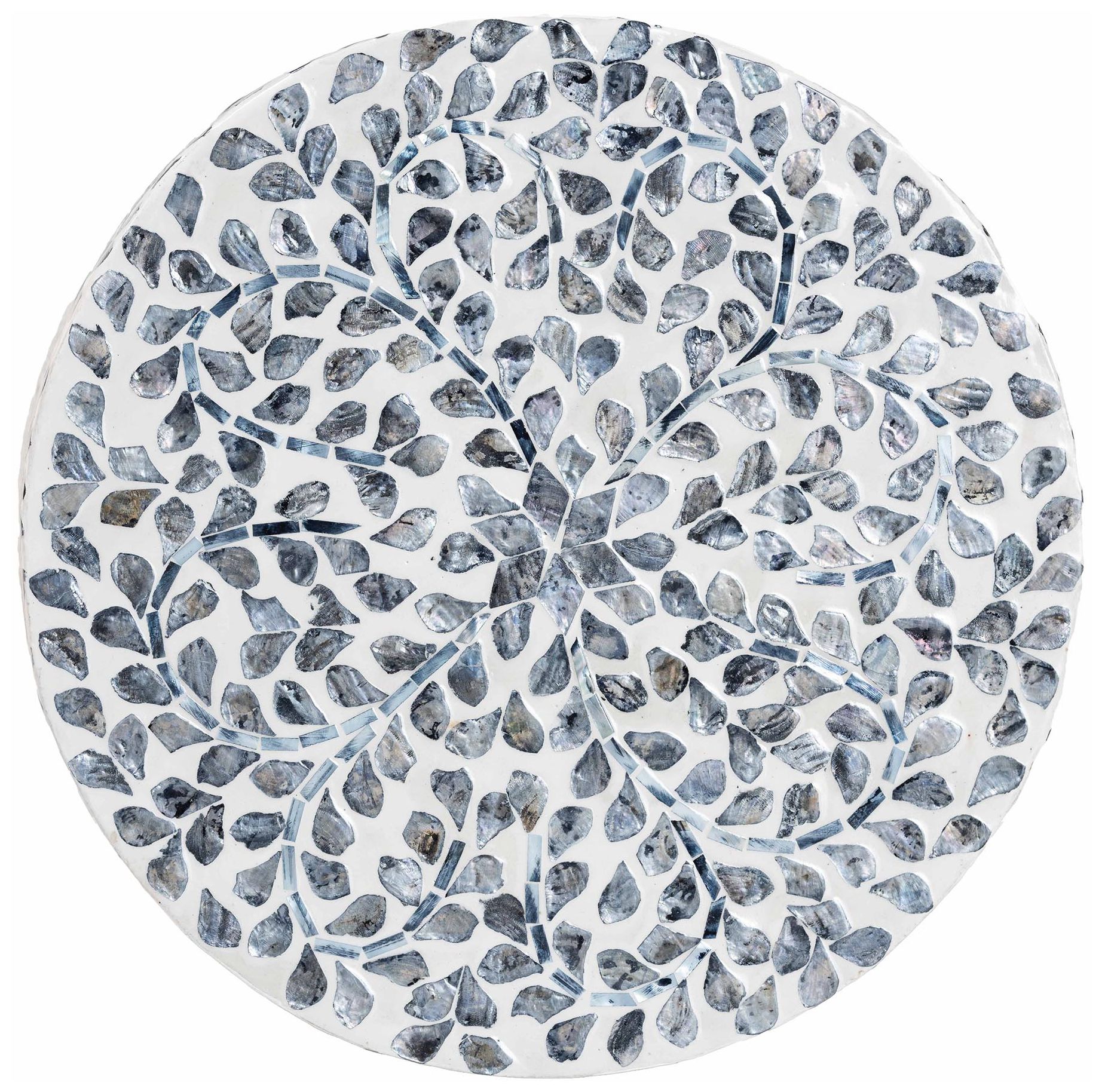 Image 4 bali & pari Marilla Black and White Mother of Pearl Ottoman Footstool more views