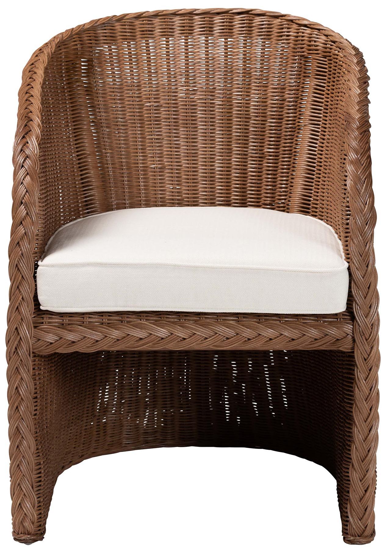 Image 3 bali & pari Memphis Bohemian Peanut Brown Braided Rattan Arm Chair more views