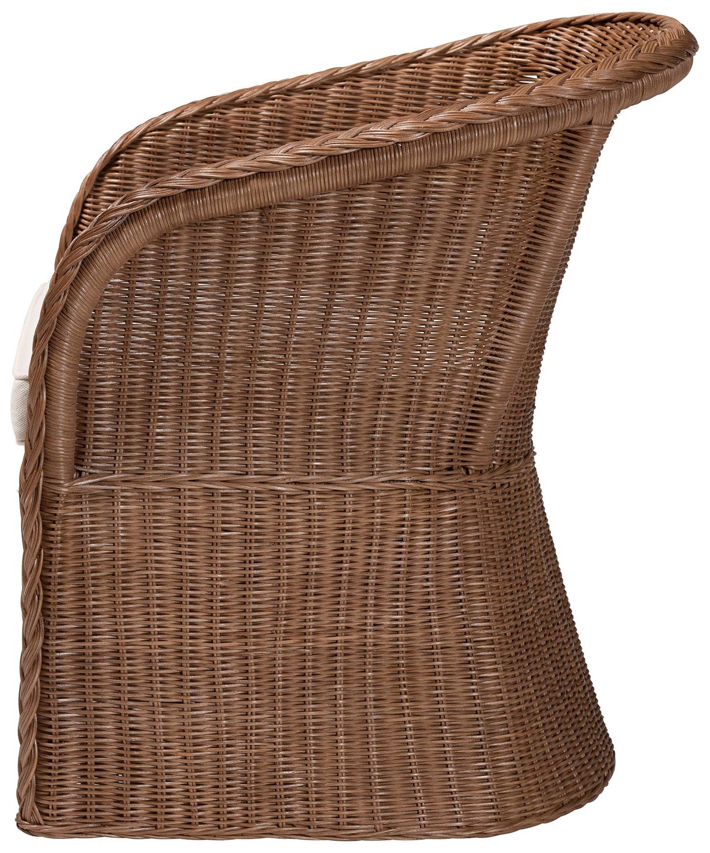 Image 4 bali & pari Memphis Bohemian Peanut Brown Braided Rattan Arm Chair more views