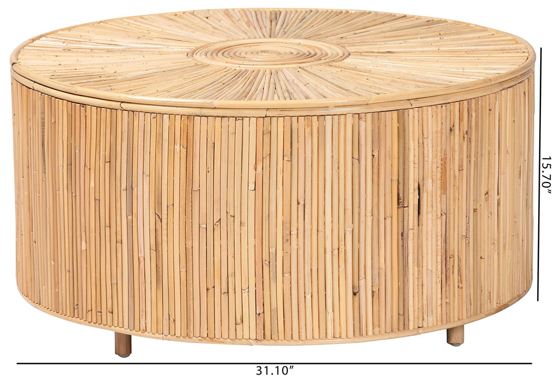 Image 7 bali & pari Miami Bohemian Light Honey Rattan Coffee Table more views