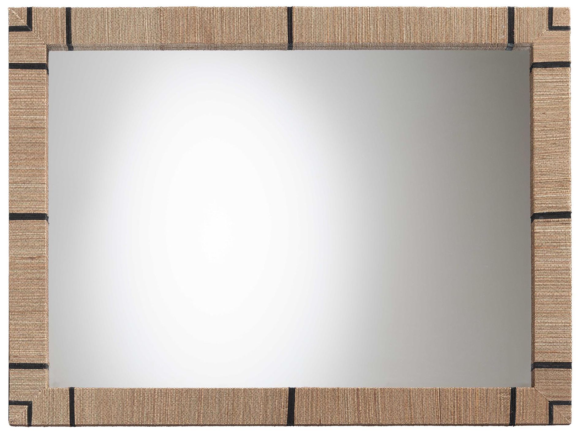 Image 3 bali & pari Mirai Bohemian Woven Grasscloth Rectangle Accent Mirror more views