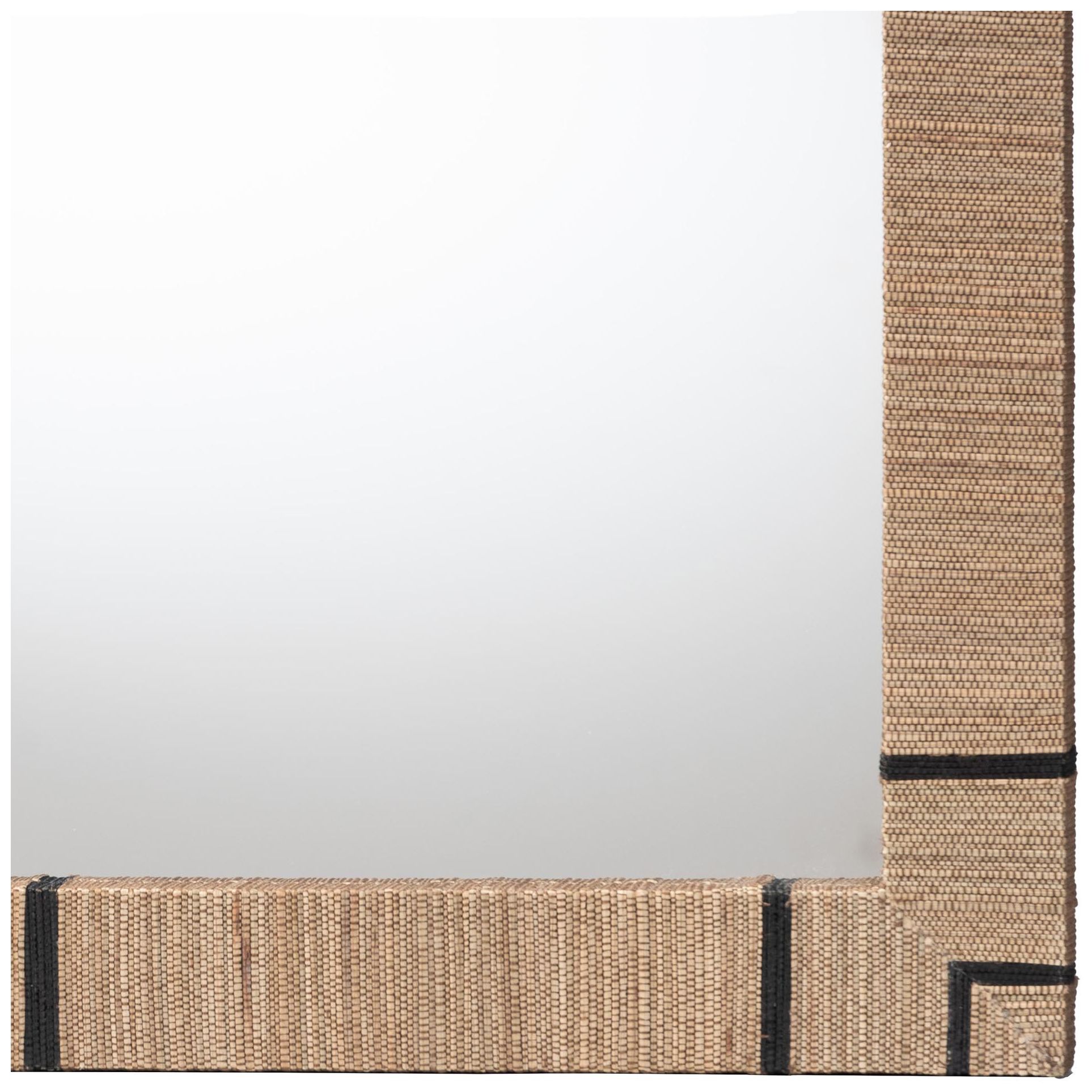 Image 4 bali & pari Mirai Bohemian Woven Grasscloth Rectangle Accent Mirror more views