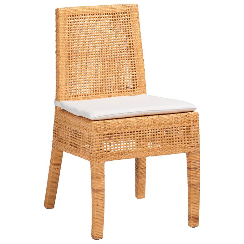 Image 1 bali & pari Morris Bohemian Light Honey Rattan Dining Chair