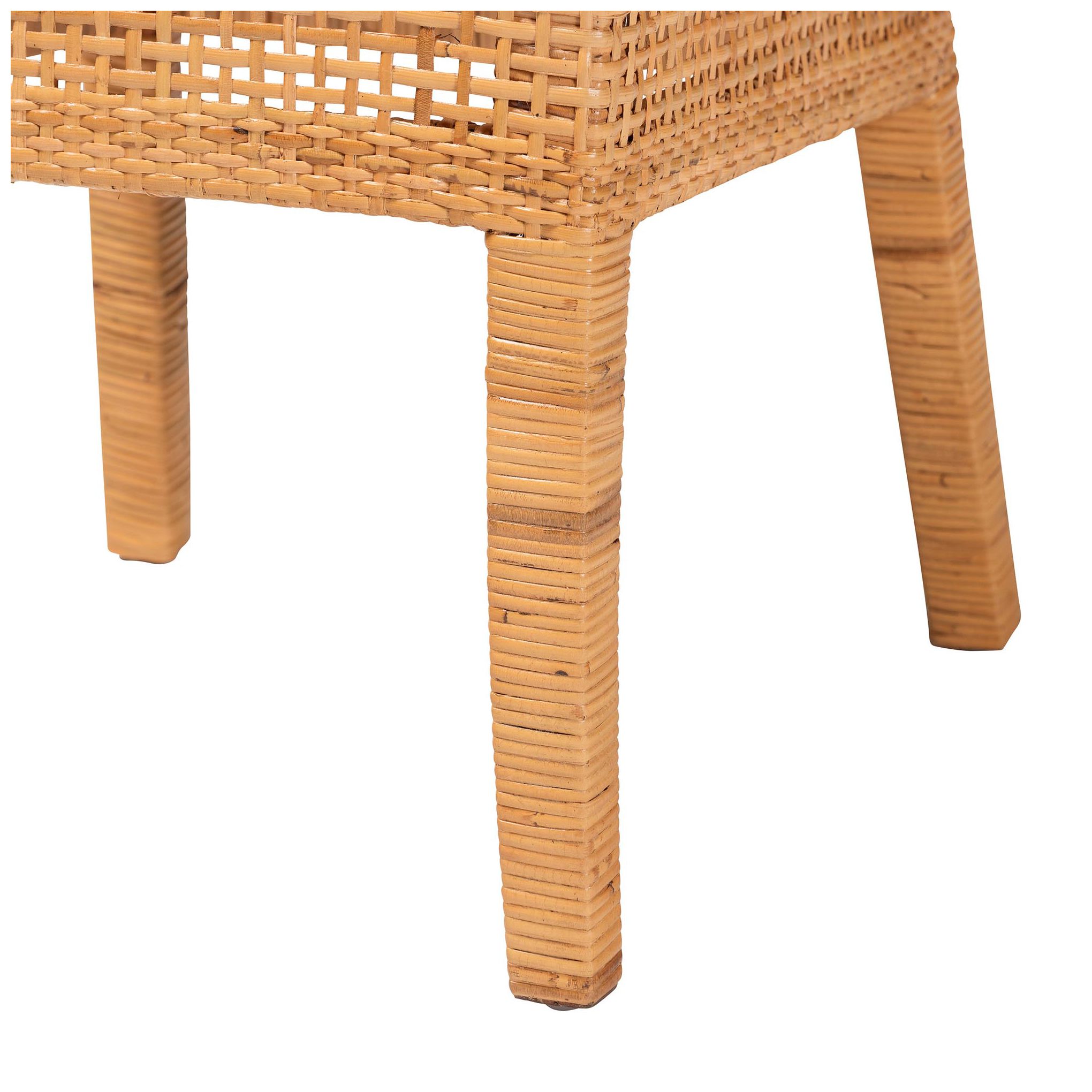 Image 7 bali & pari Morris Bohemian Light Honey Rattan Dining Chair more views