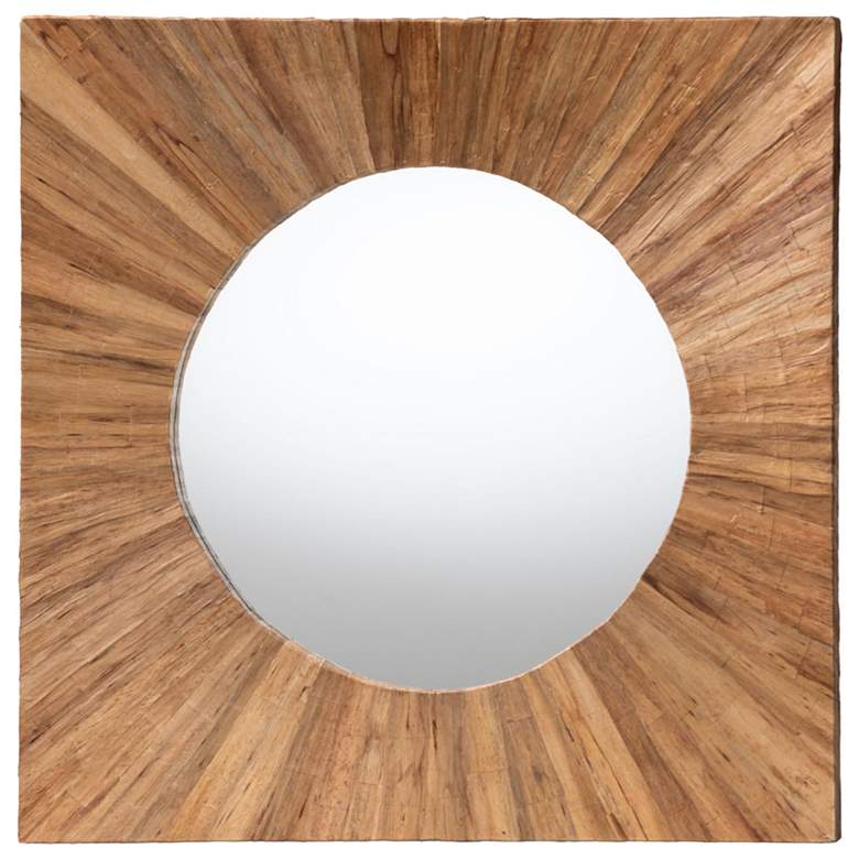 Image 1 bali & pari Mosa Bohemian Pealed Grasscloth Accent Mirror