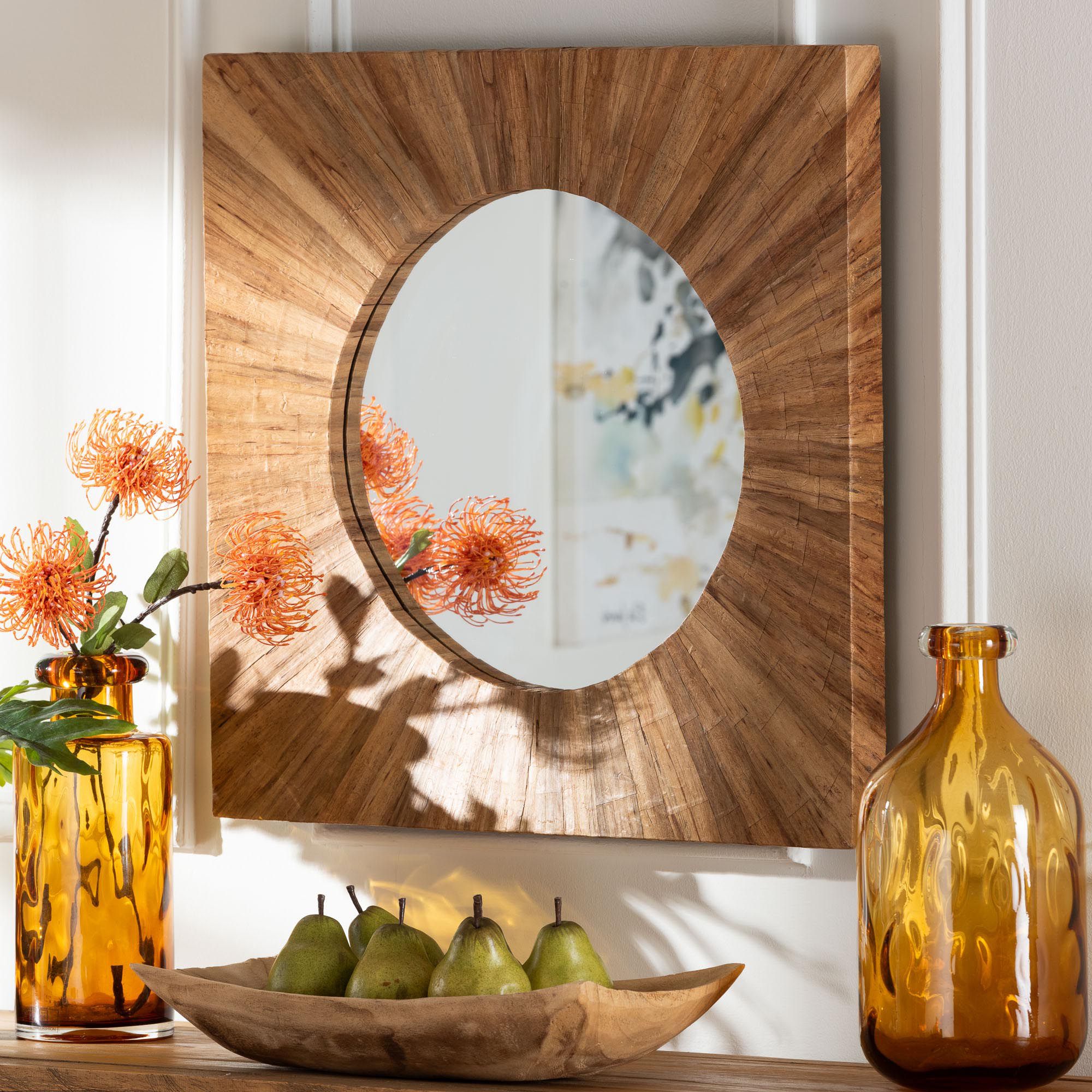 Thumbnail1 of bali & pari Mosa Bohemian Pealed Grasscloth Accent Mirror