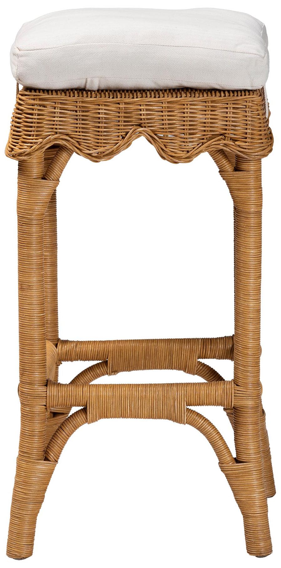 Thumbnail3 of bali & pari Muy Bohemian Scallop Honey Rattan Bar Stool more views