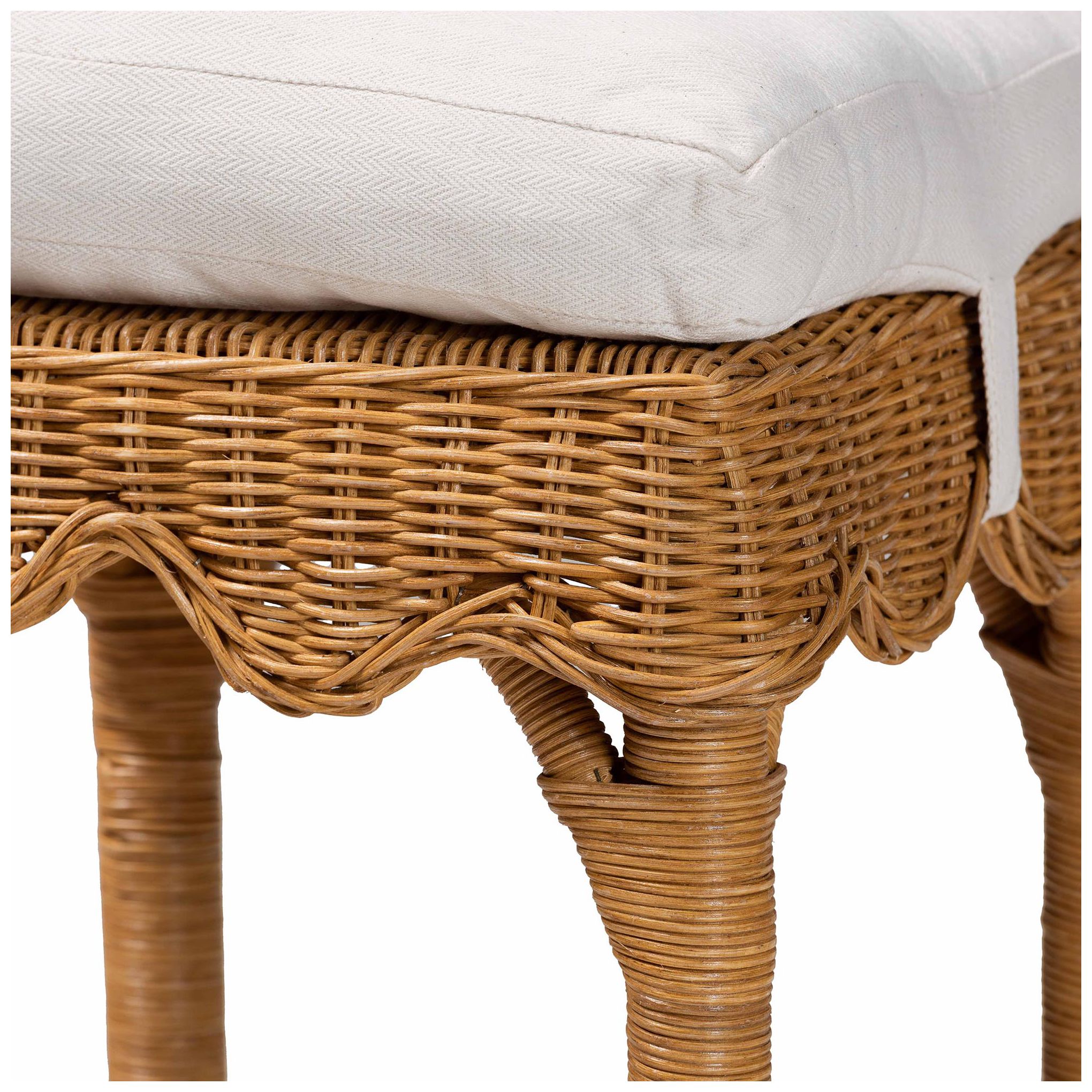 bali & pari Muy Bohemian Scallop Honey Rattan Bar Stool