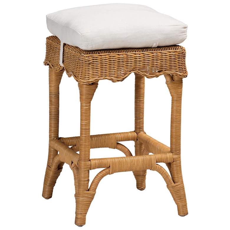 Image 1 bali & pari Muy Bohemian Scallop Honey Rattan Counter Stool