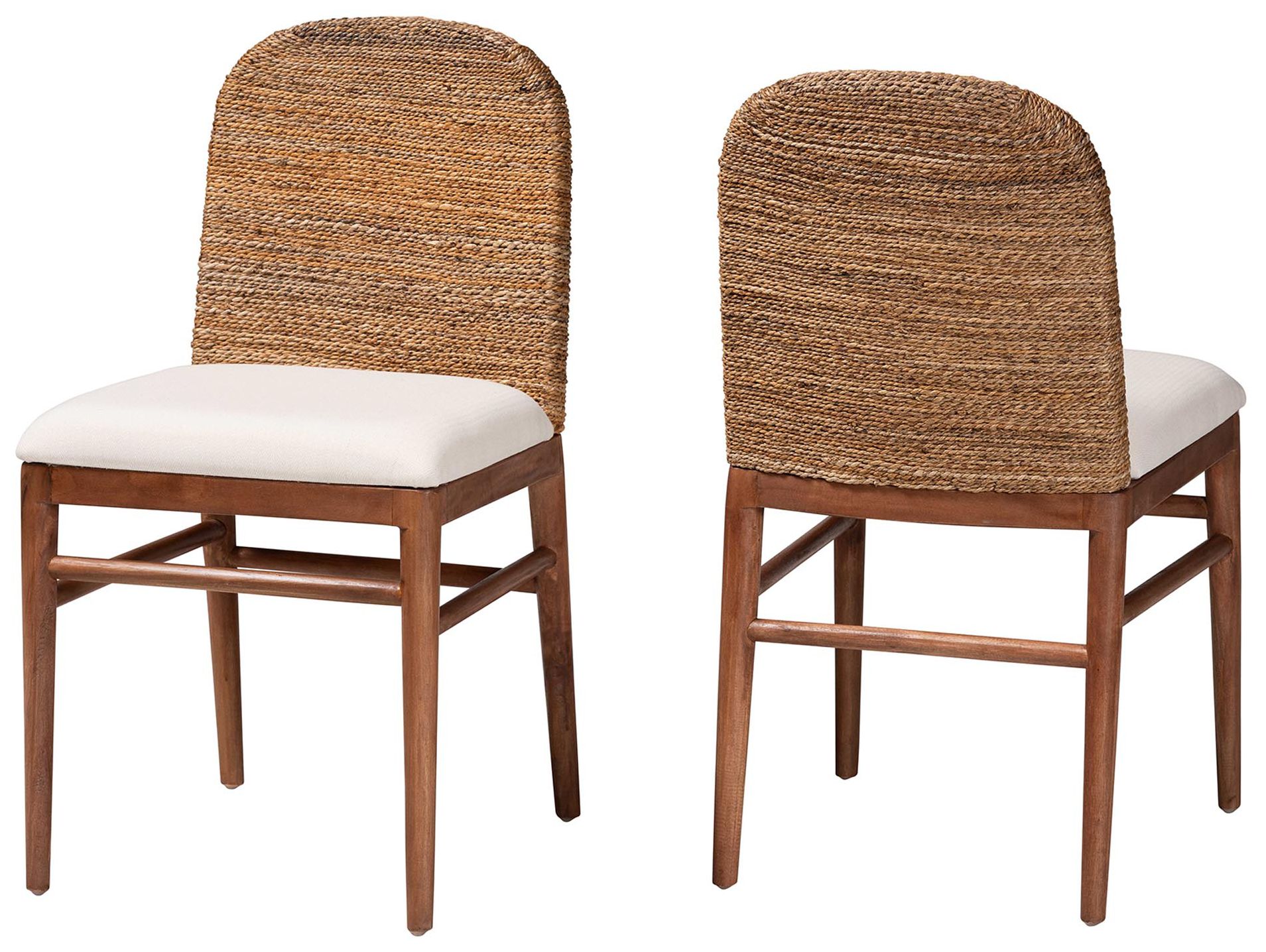 Image 2 bali & pari Nadim Natural Seagrass and Acacia Wood 2-Piece Dining Chair
