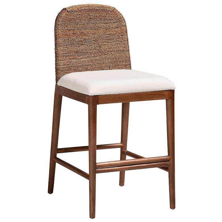 Image 1 bali & pari Nadim Seagrass and Acacia Wood Counter Stool
