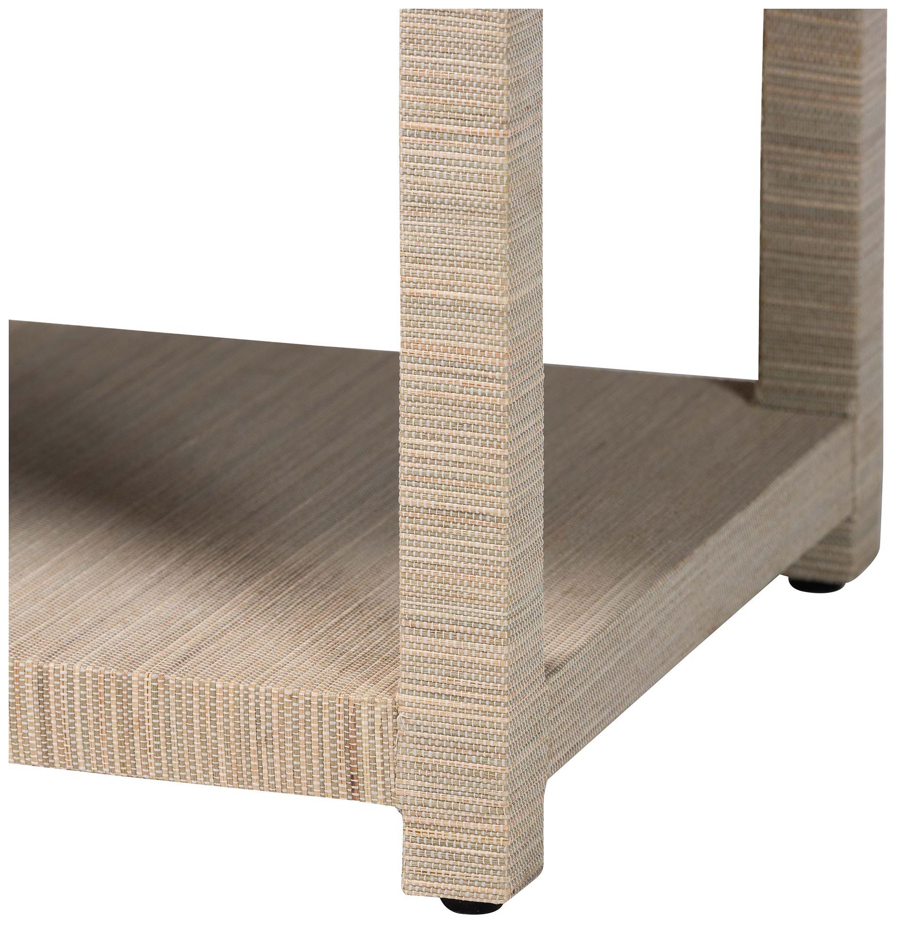 bali & pari Nata Bohemian Woven Natural Grasscloth 1-Drawer Nightstand