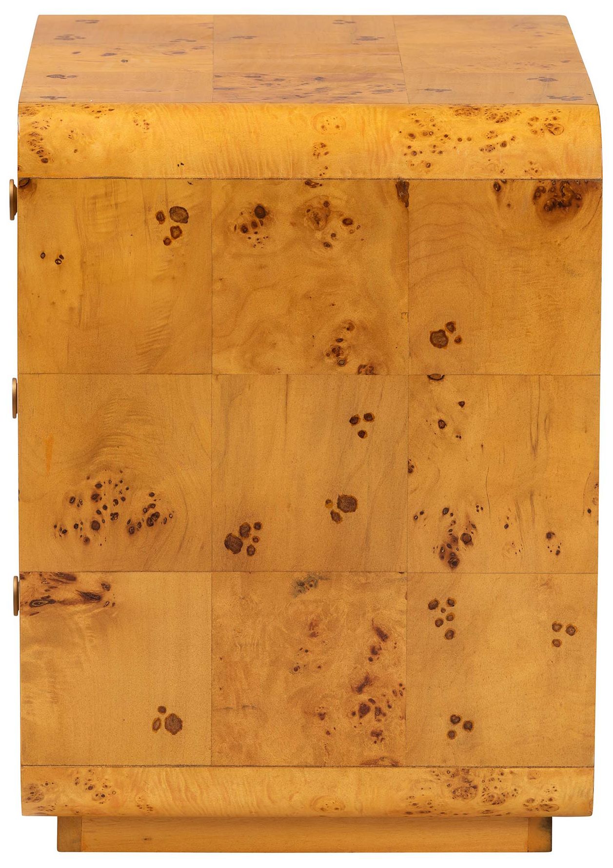 Image 5 bali & pari Netra Modern Natural Real Burl Wood 3-Drawer Nightstand more views