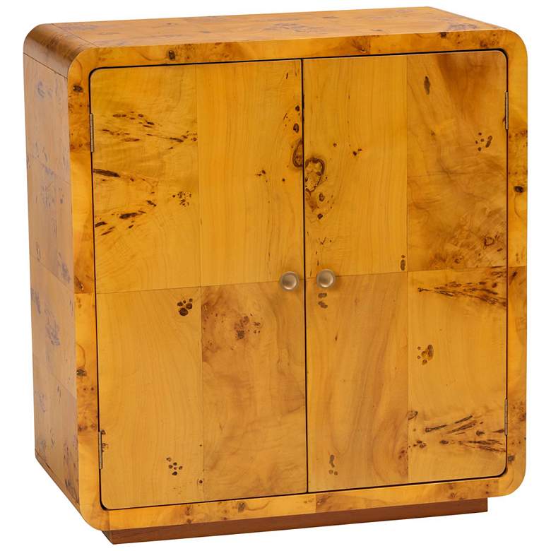 Image 1 bali & pari Netra Modern Natural Real Burl Wood Storage Cabinet