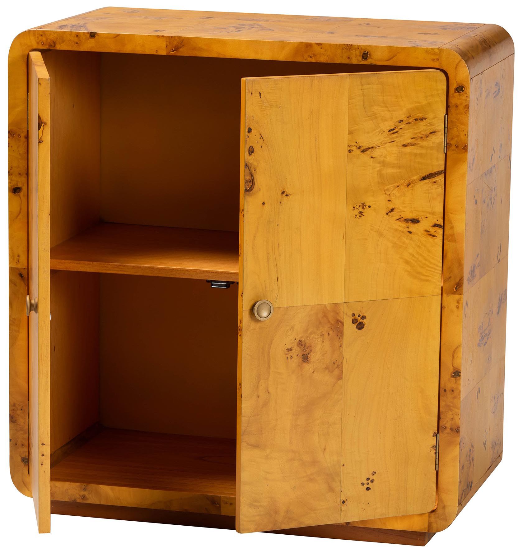 Image 3 bali & pari Netra Modern Natural Real Burl Wood Storage Cabinet more views