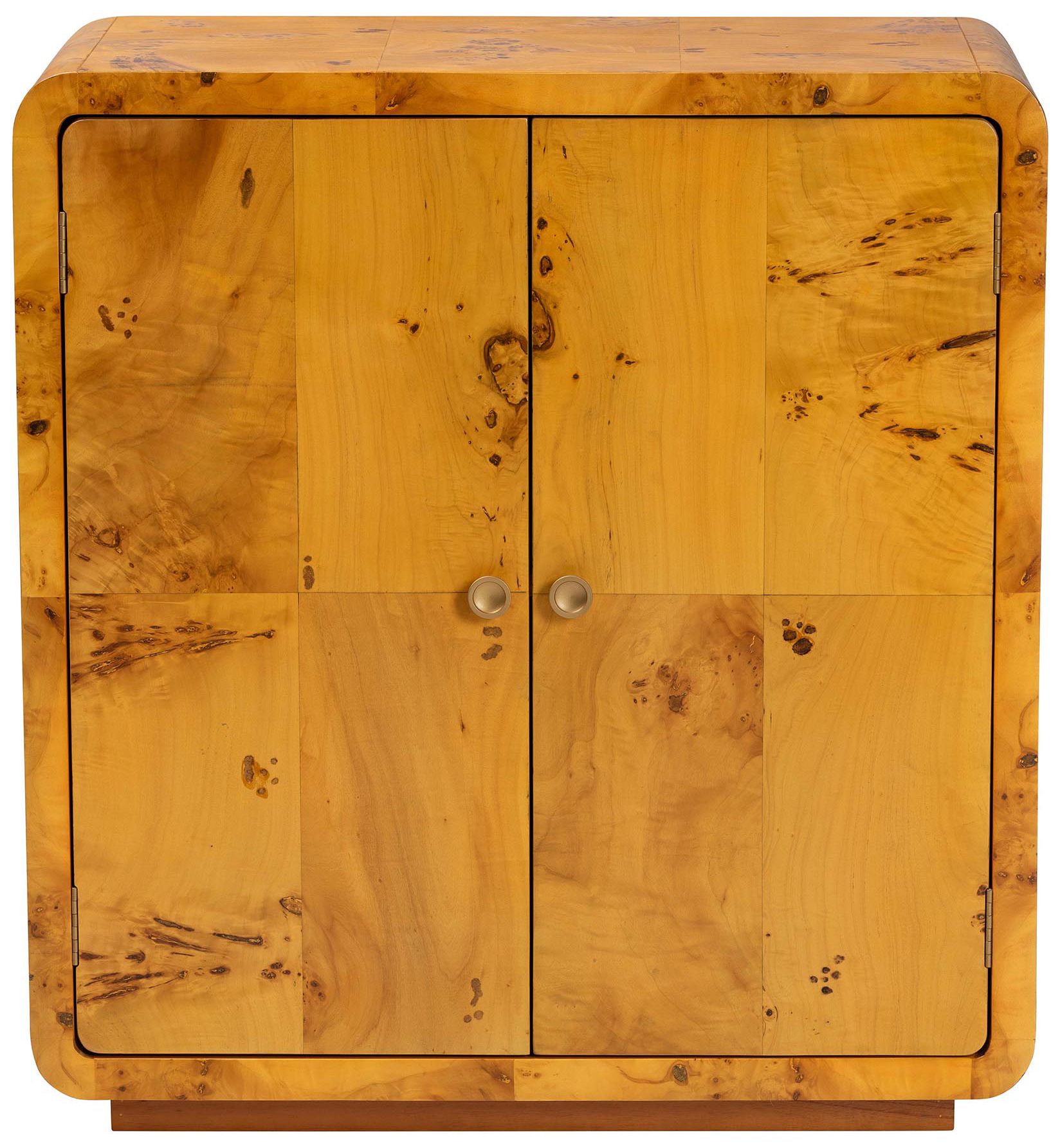 Image 4 bali & pari Netra Modern Natural Real Burl Wood Storage Cabinet more views