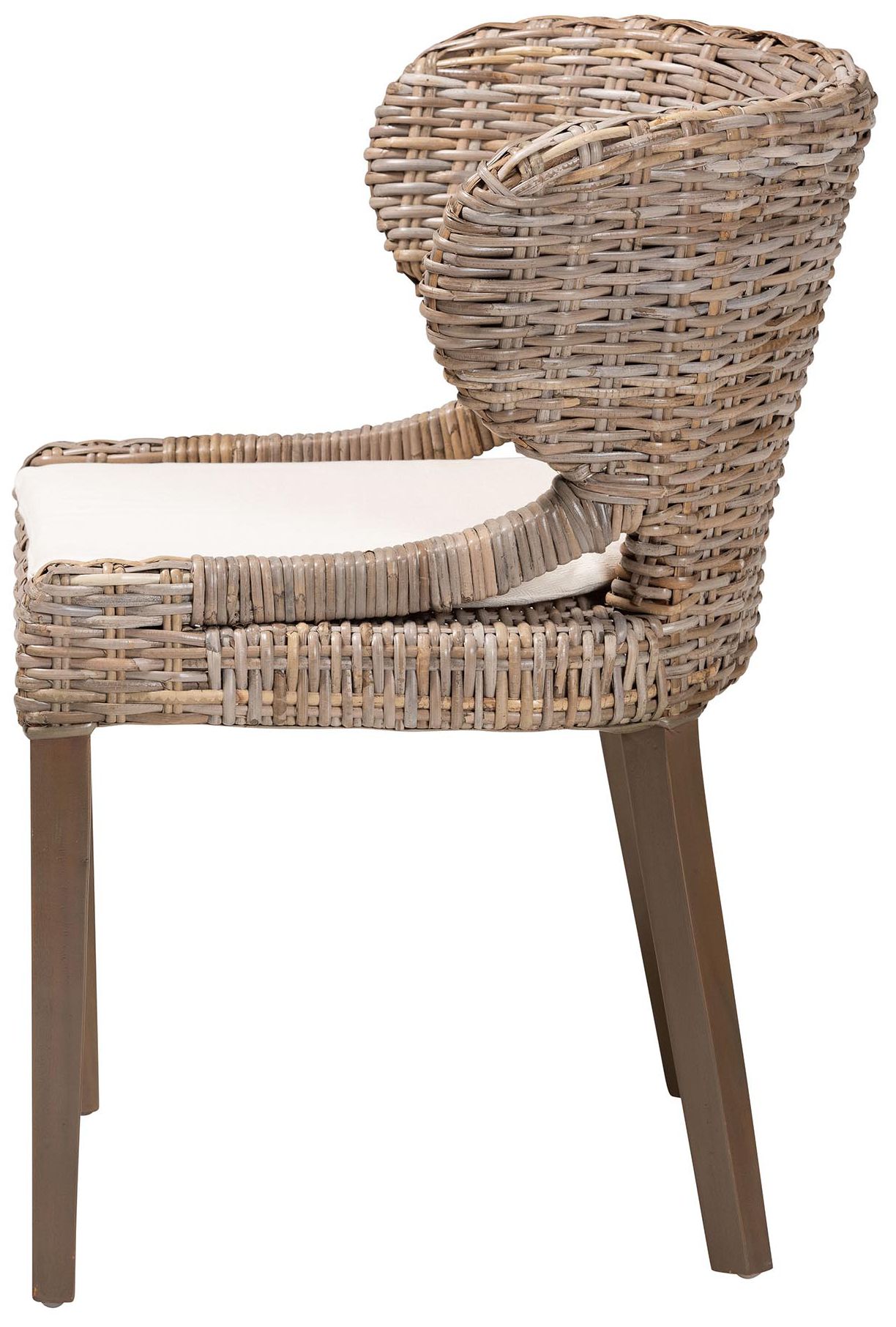 Image 4 bali & pari Niesha Grey Natural Kubu Rattan and Mahogany Wood Dining Ch more views