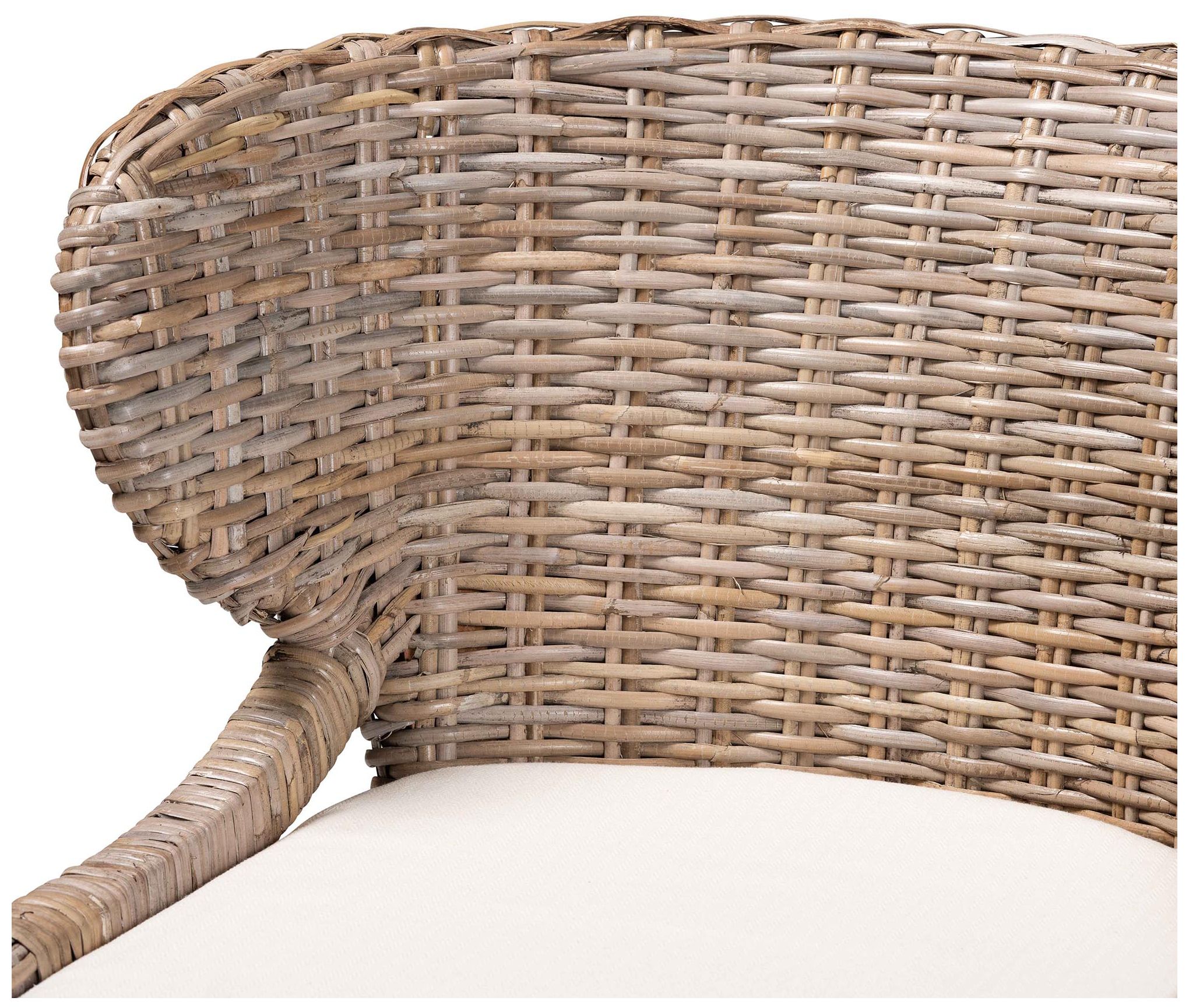 Image 6 bali & pari Niesha Grey Natural Kubu Rattan and Mahogany Wood Dining Ch more views