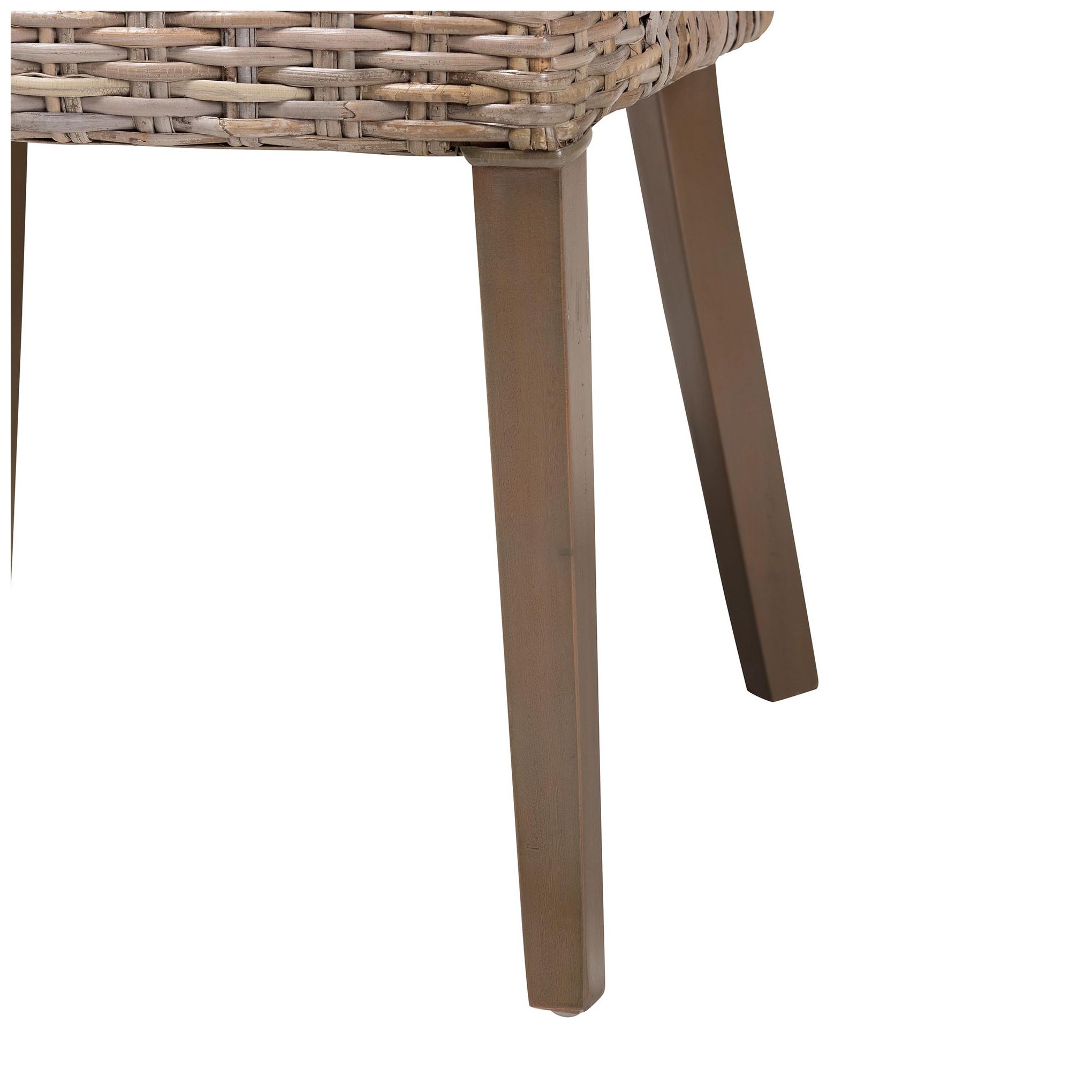 Image 7 bali & pari Niesha Grey Natural Kubu Rattan and Mahogany Wood Dining Ch more views