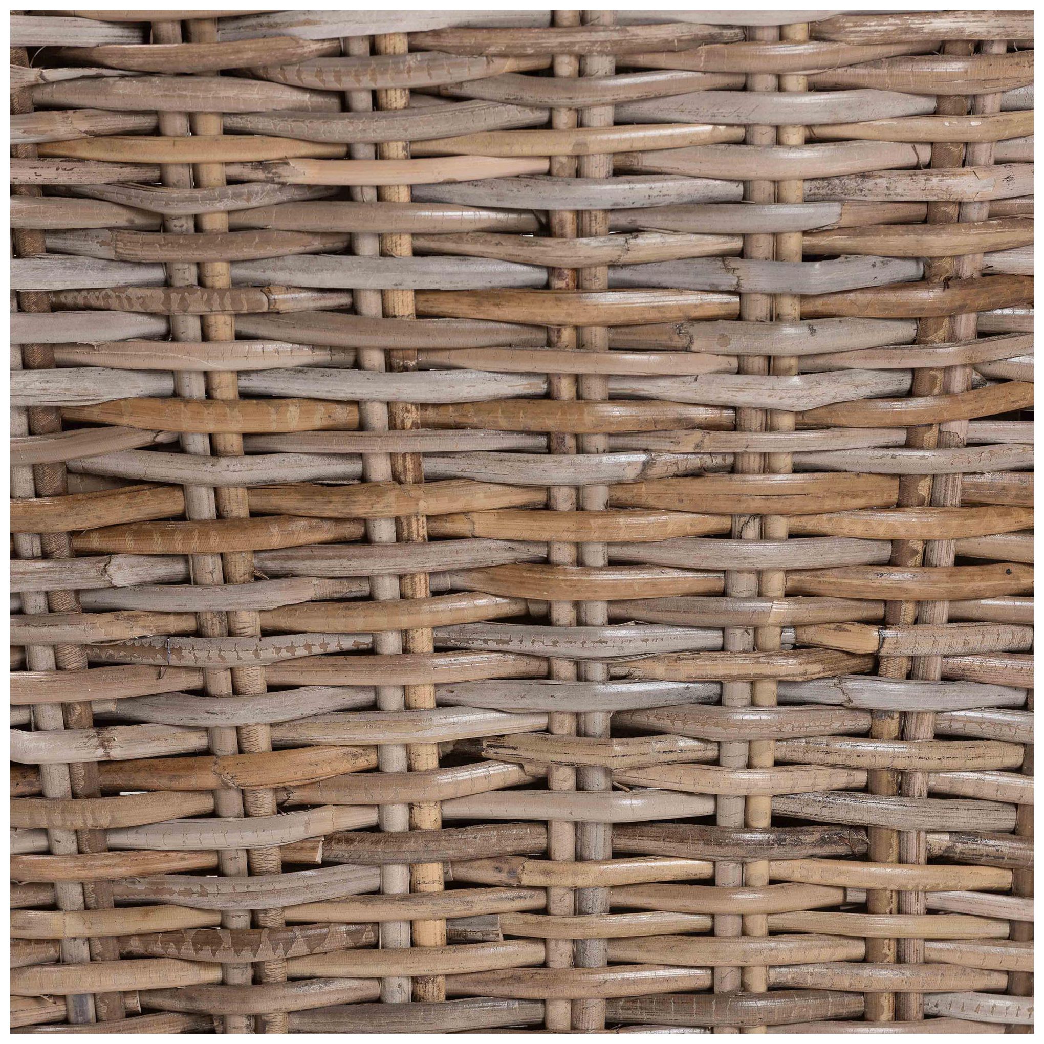 bali & pari Niesha Grey Natural Kubu Rattan and Mahogany Wood Dining Ch