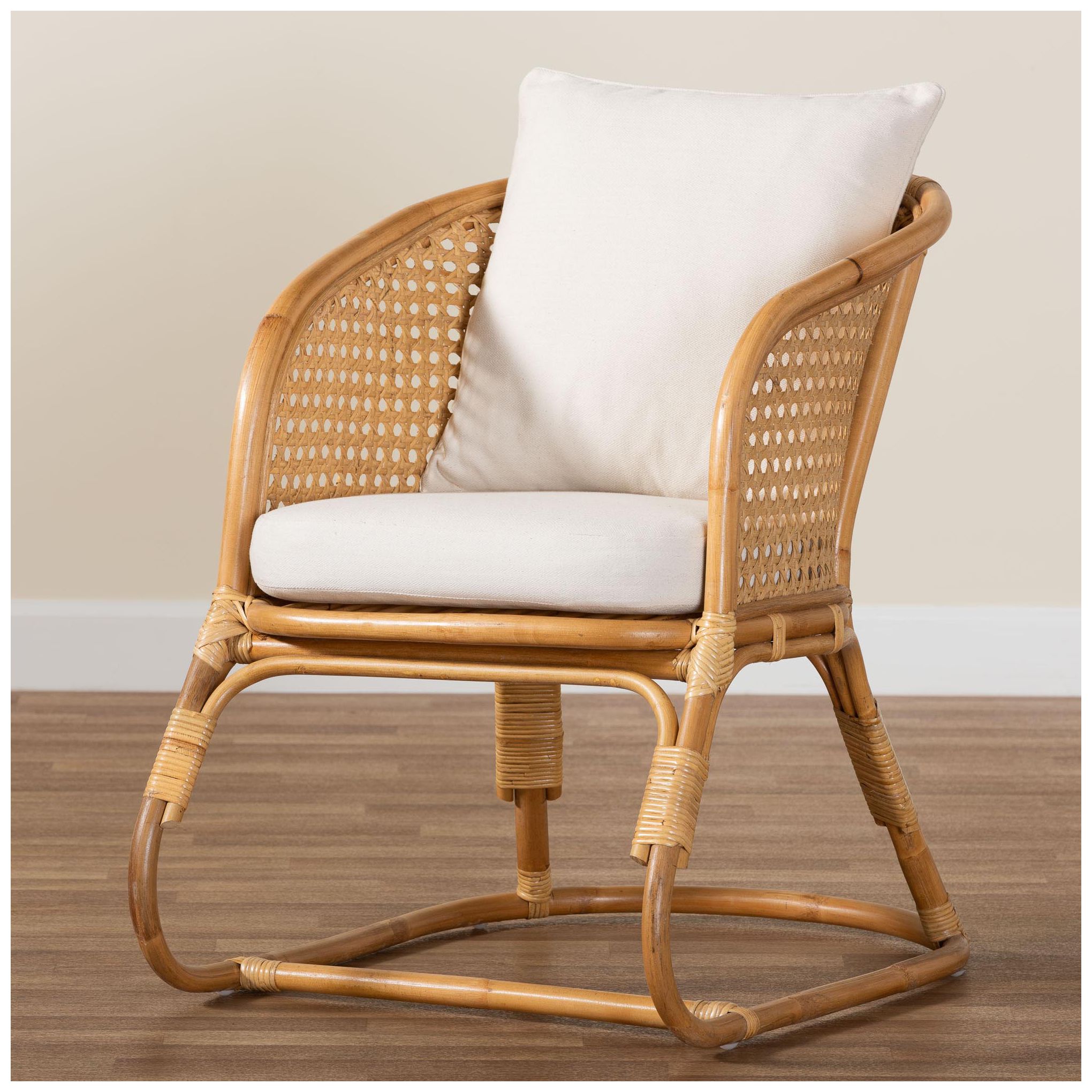 bali & pari Niko Bohemian Light Honey Rattan Arm Chair