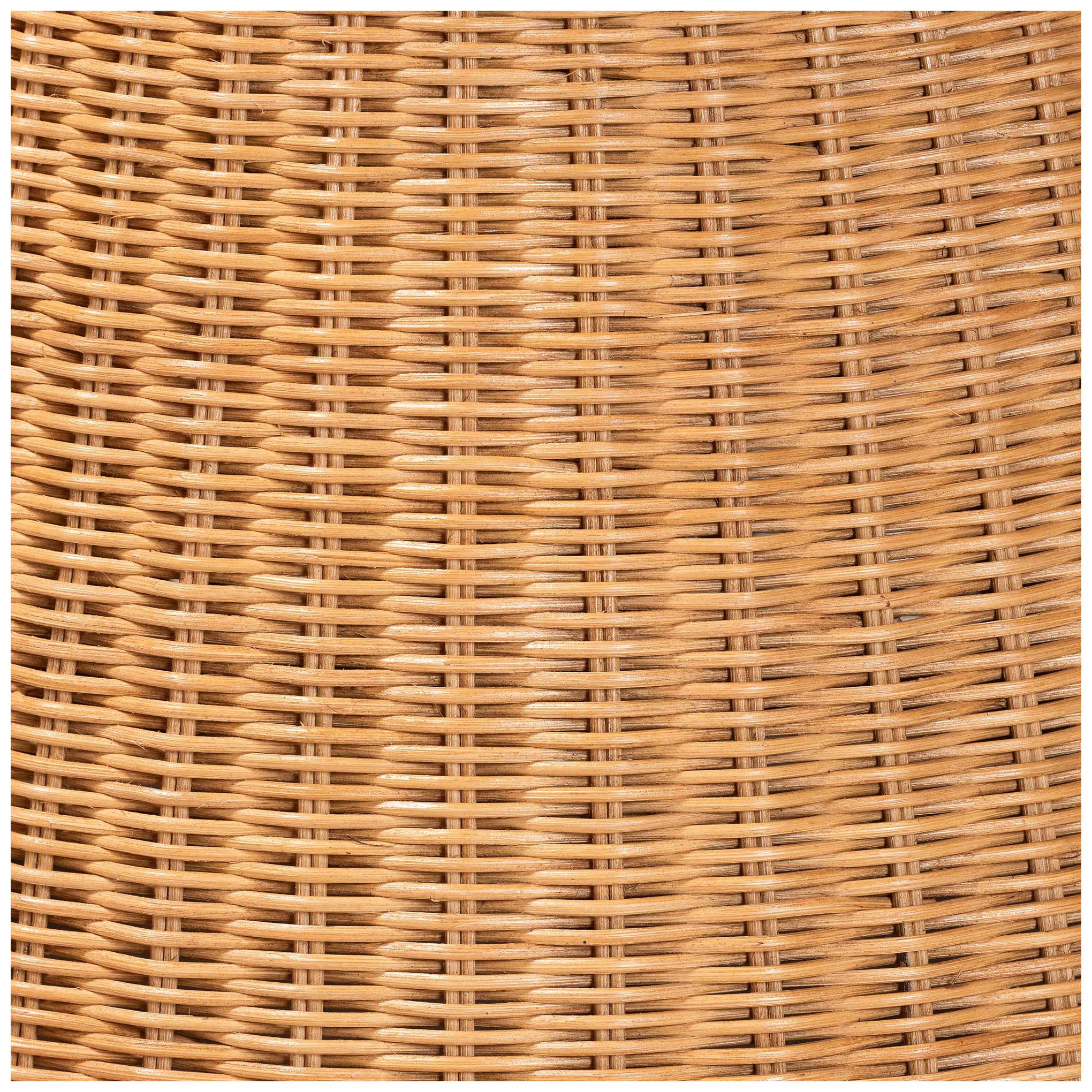 Image 3 bali & pari Nina Light Honey Braided Rattan End Table with Glass Tablet more views