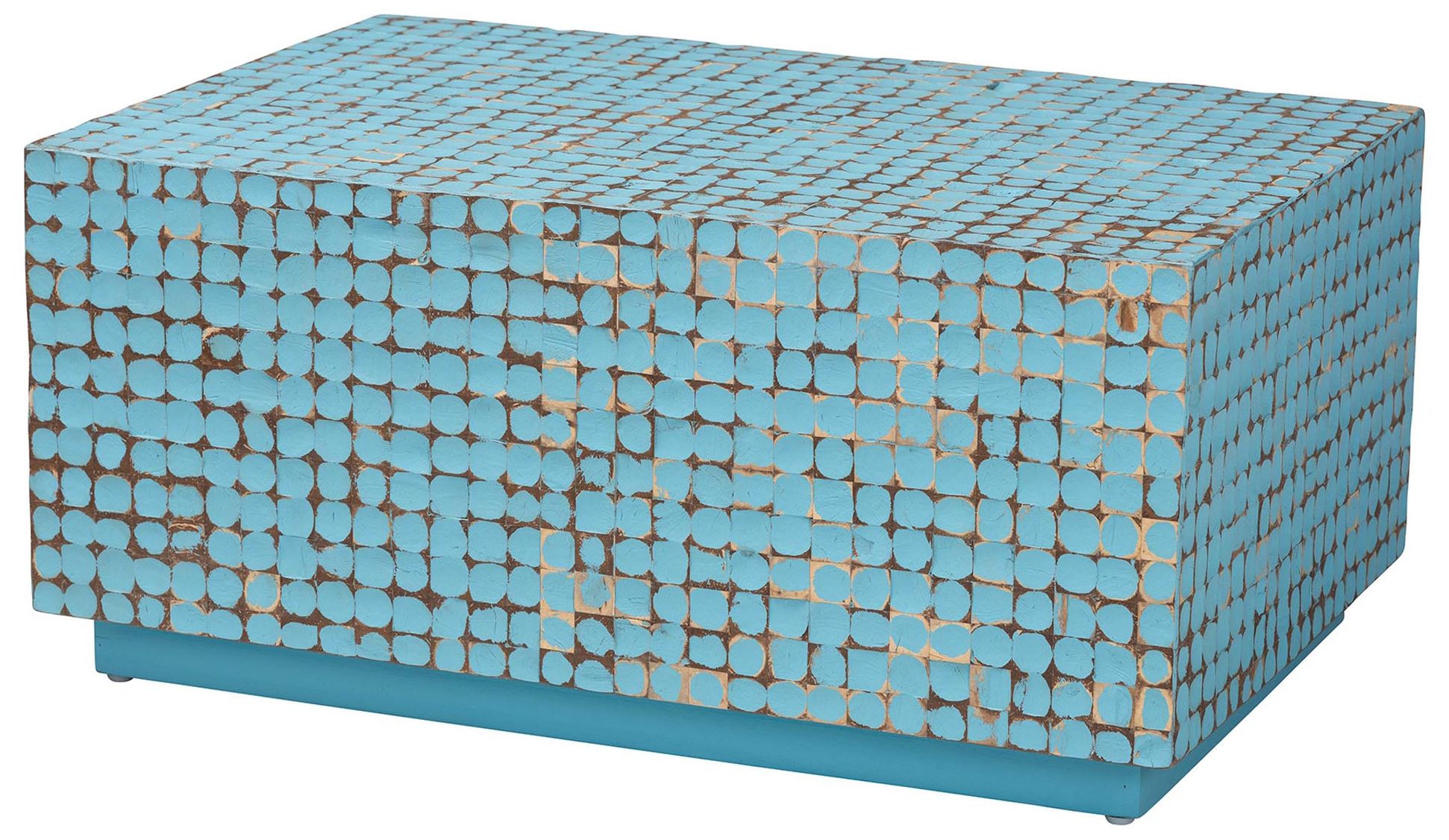 Image 2 bali & pari Nitza Bohemian Blue Coconut Shell and Acacia Wood Coffee Ta