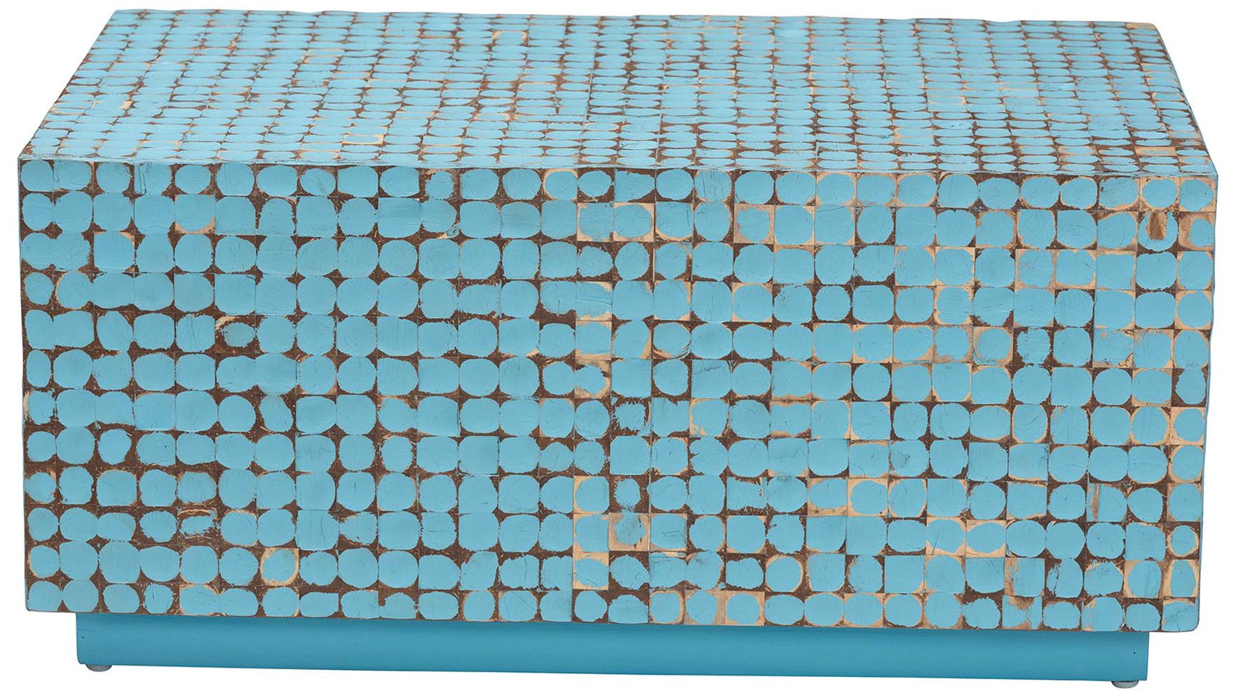 Image 3 bali & pari Nitza Bohemian Blue Coconut Shell and Acacia Wood Coffee Ta more views