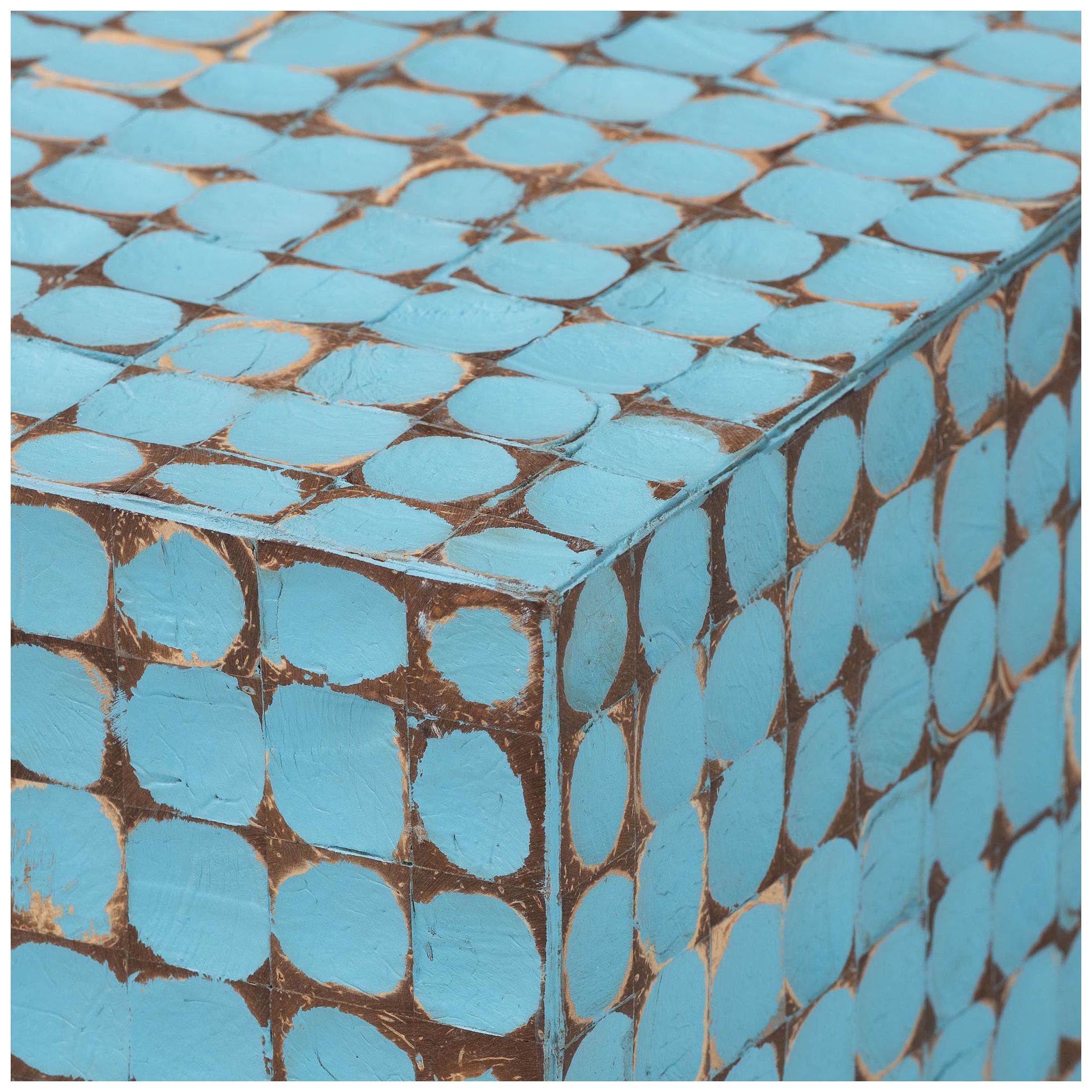 Image 5 bali & pari Nitza Bohemian Blue Coconut Shell and Acacia Wood Coffee Ta more views