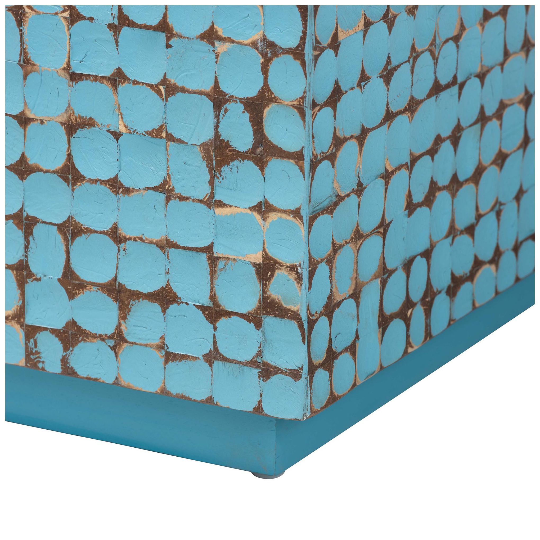 Image 6 bali & pari Nitza Bohemian Blue Coconut Shell and Acacia Wood Coffee Ta more views