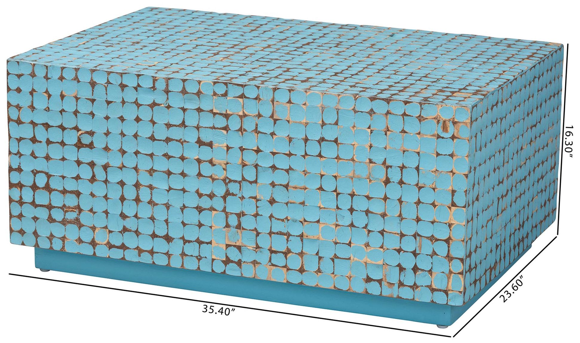 bali & pari Nitza Bohemian Blue Coconut Shell and Acacia Wood Coffee Ta