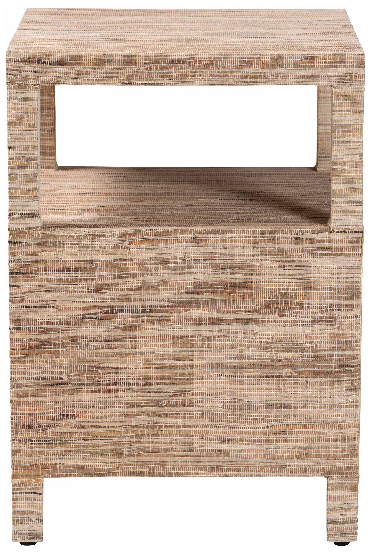 Image 5 bali & pari Paine Bohemian Woven Grasscloth 2-Drawer Nightstand more views