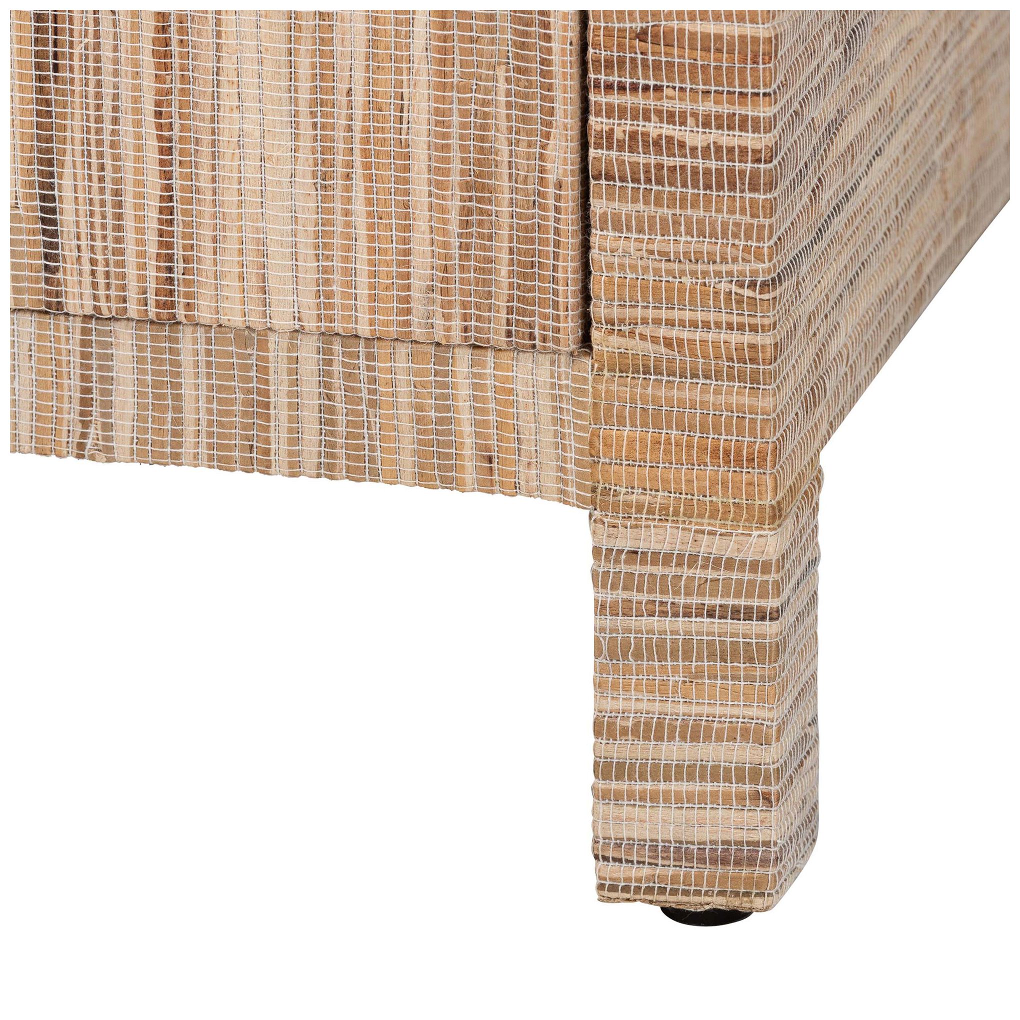 bali & pari Paine Bohemian Woven Grasscloth 2-Drawer Nightstand