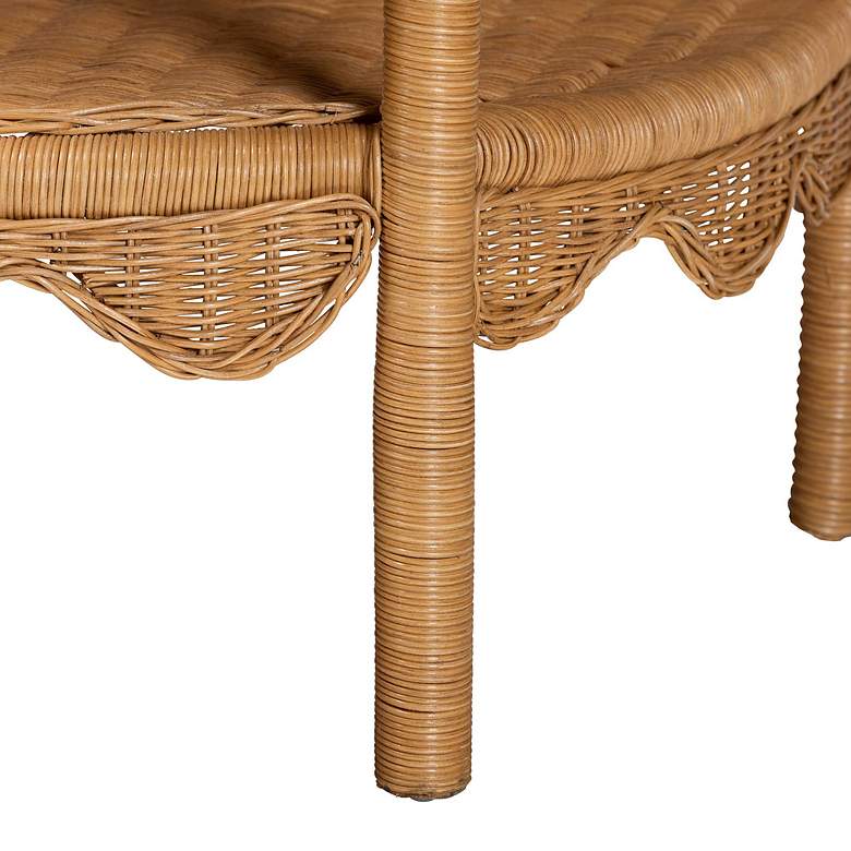 Image 7 bali & pari Paisley Coastal Scallop Light Honey Rattan Console Table more views
