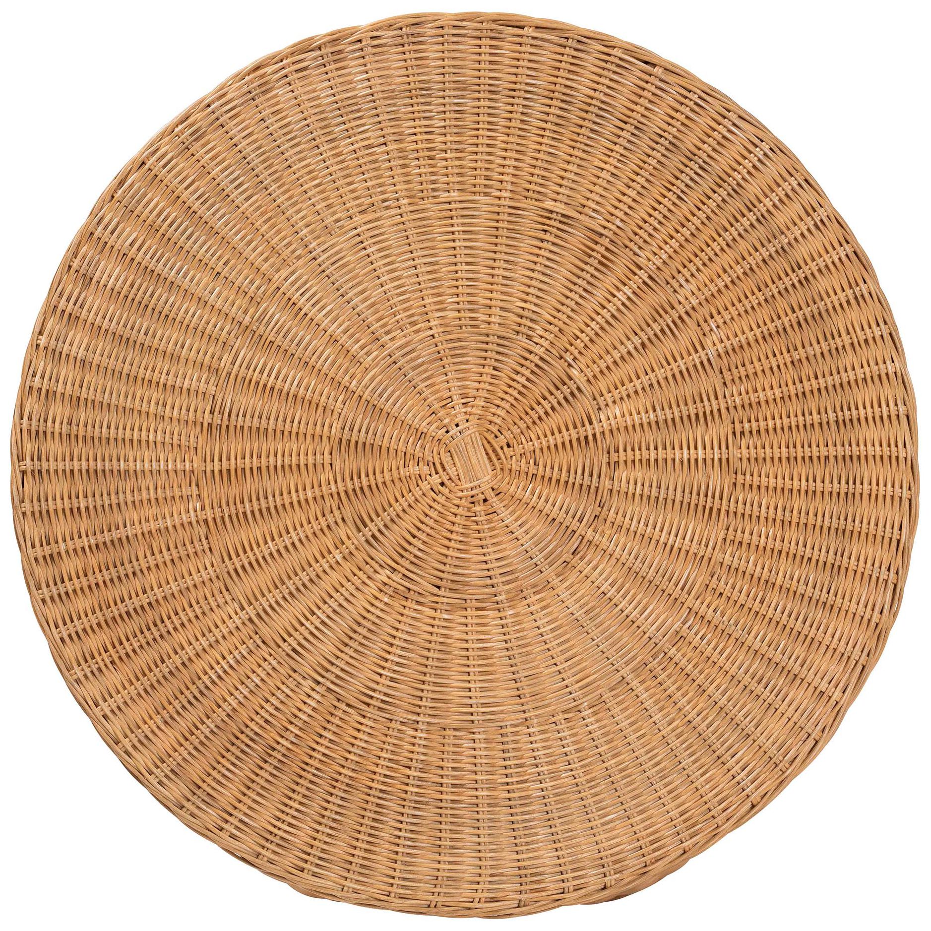 Image 5 bali & pari Palm Bohemian Honey Scallop Rattan End Table more views