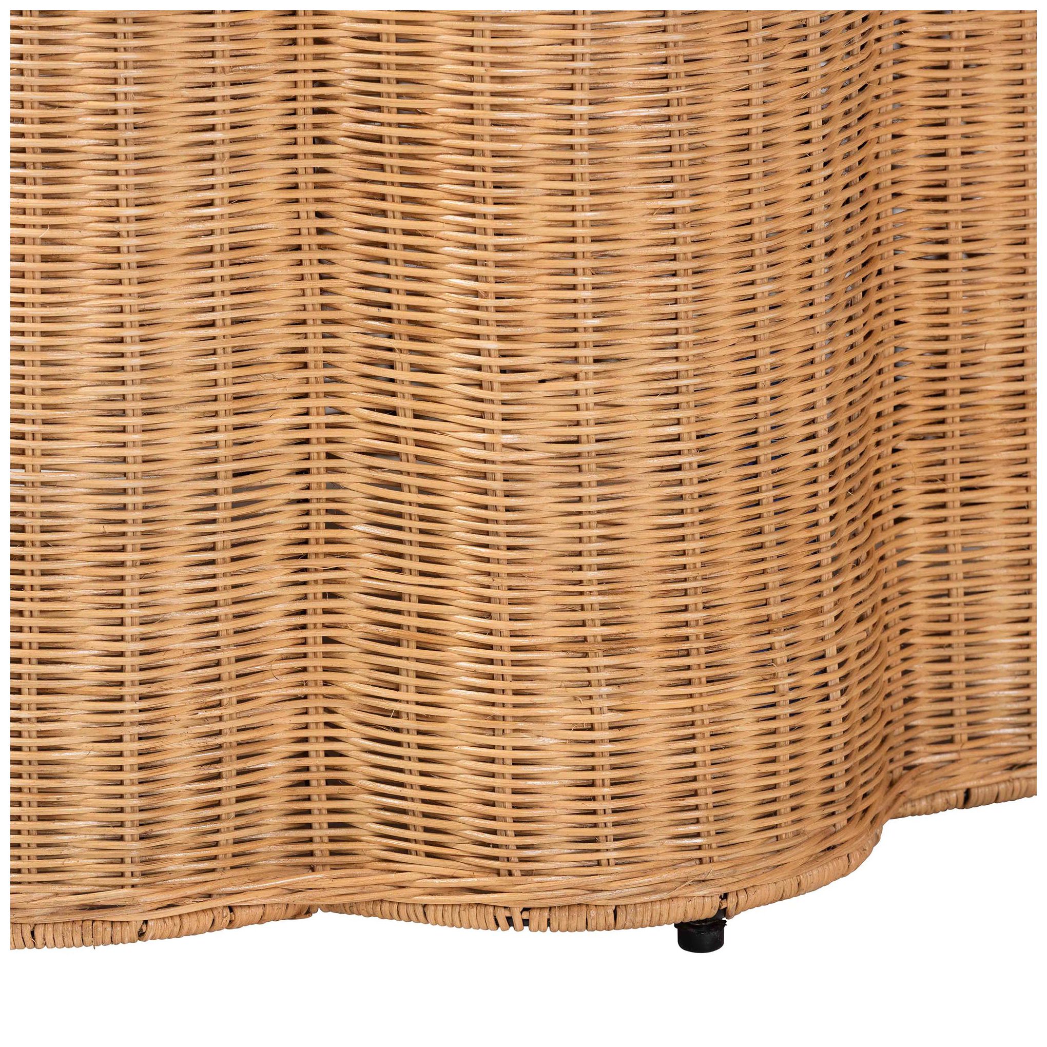 Image 7 bali & pari Palm Bohemian Honey Scallop Rattan End Table more views