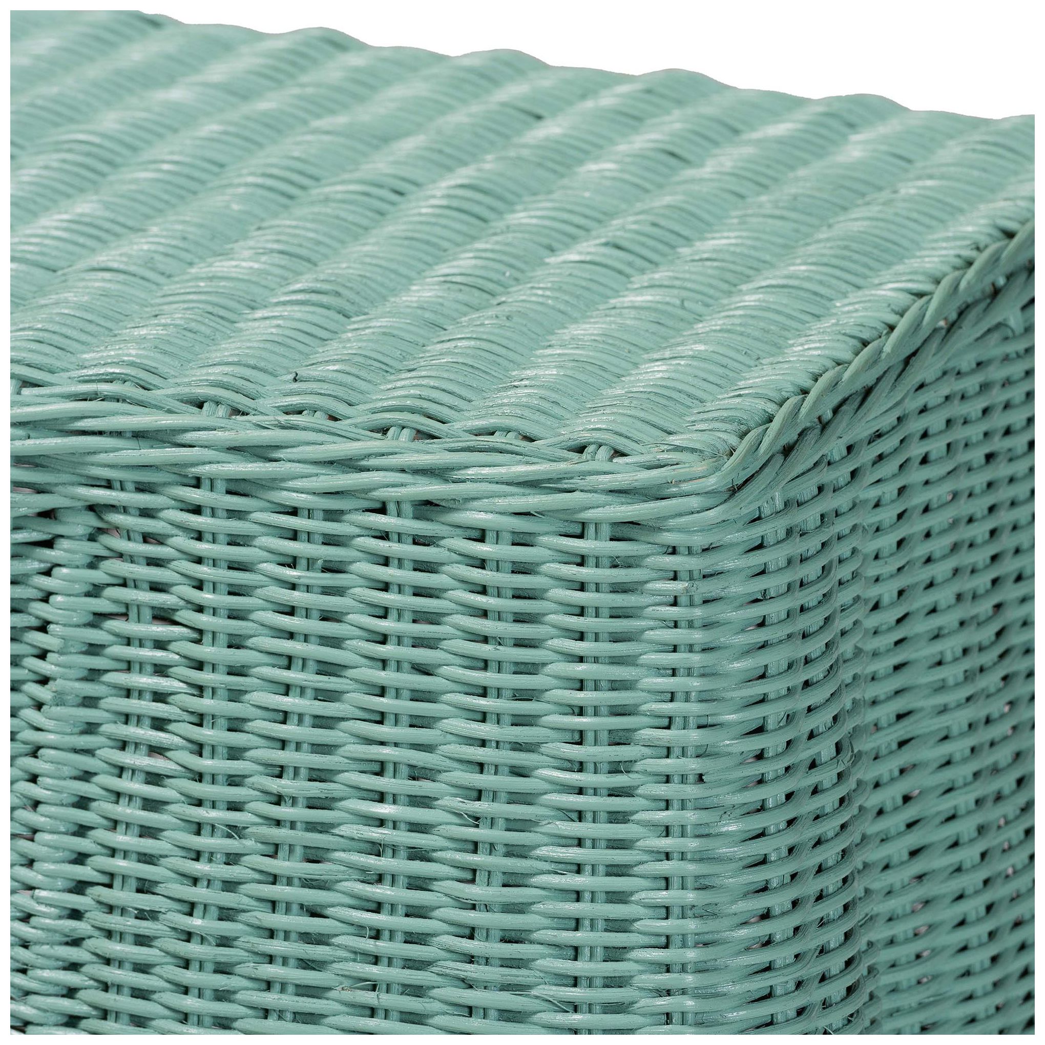 Image 6 bali & pari Palm Bohemian Seafoam Green Scallop Rattan Console Table more views