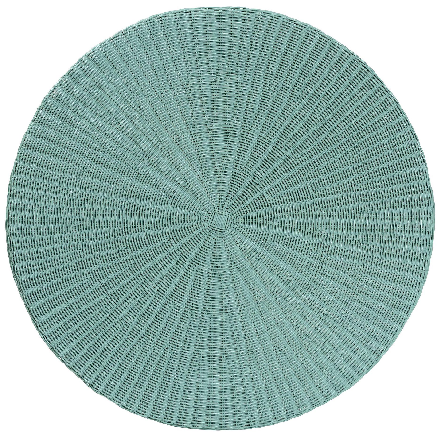 Image 4 bali & pari Palm Bohemian Seafoam Green Scalloped Rattan Coffee Table more views