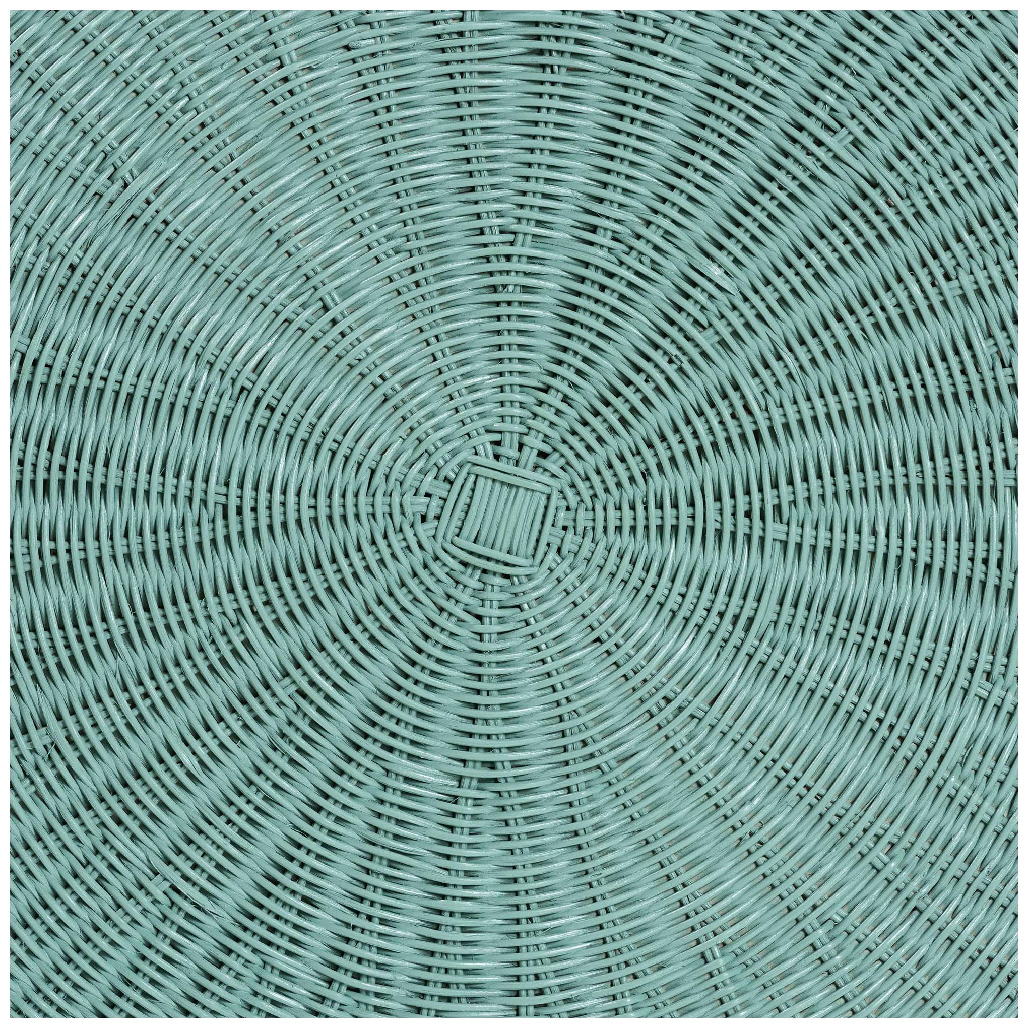 Image 5 bali & pari Palm Bohemian Seafoam Green Scalloped Rattan Coffee Table more views