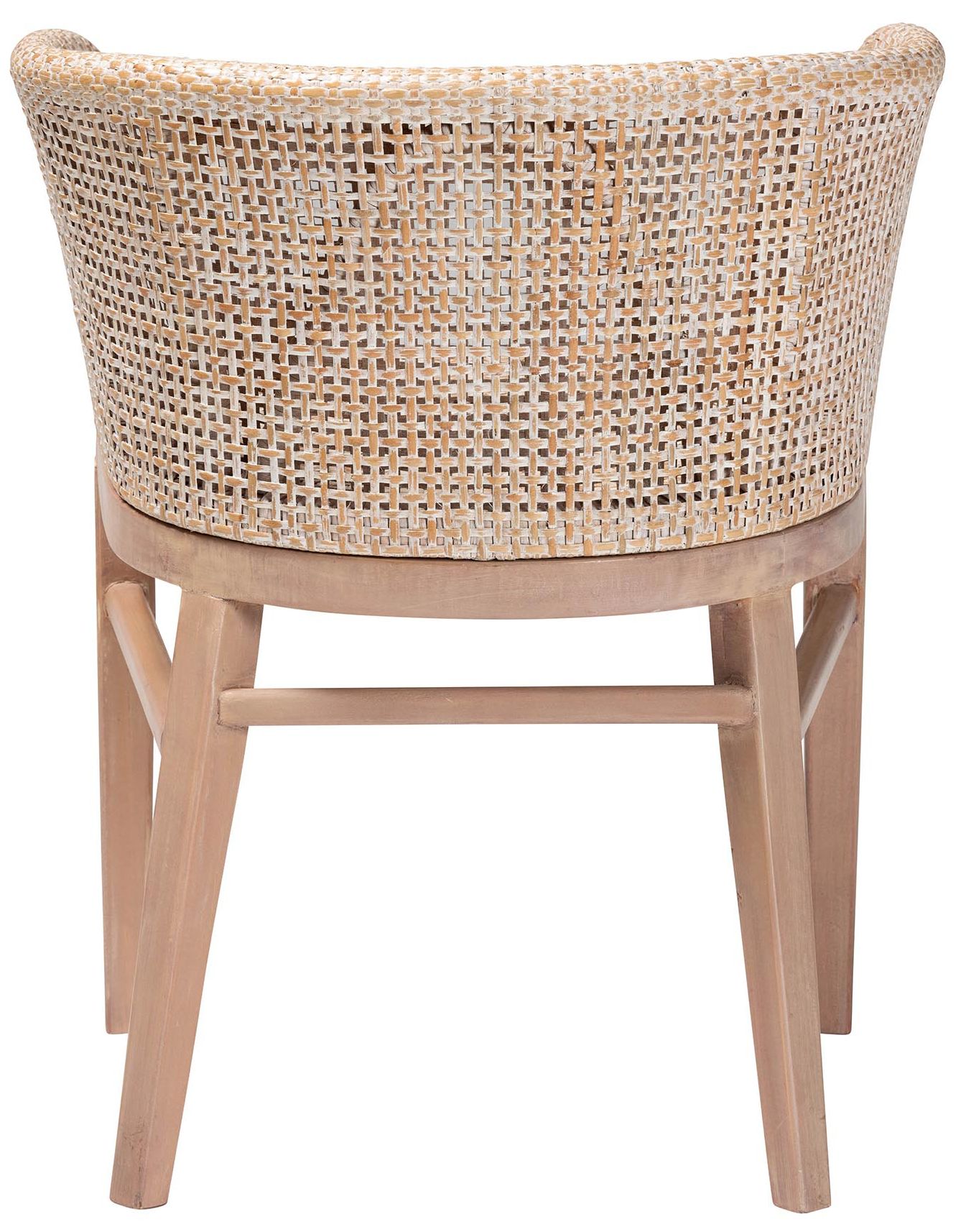 Image 5 bali & pari Papua White Washed Rattan and Mahogany Wood Dining Chair more views