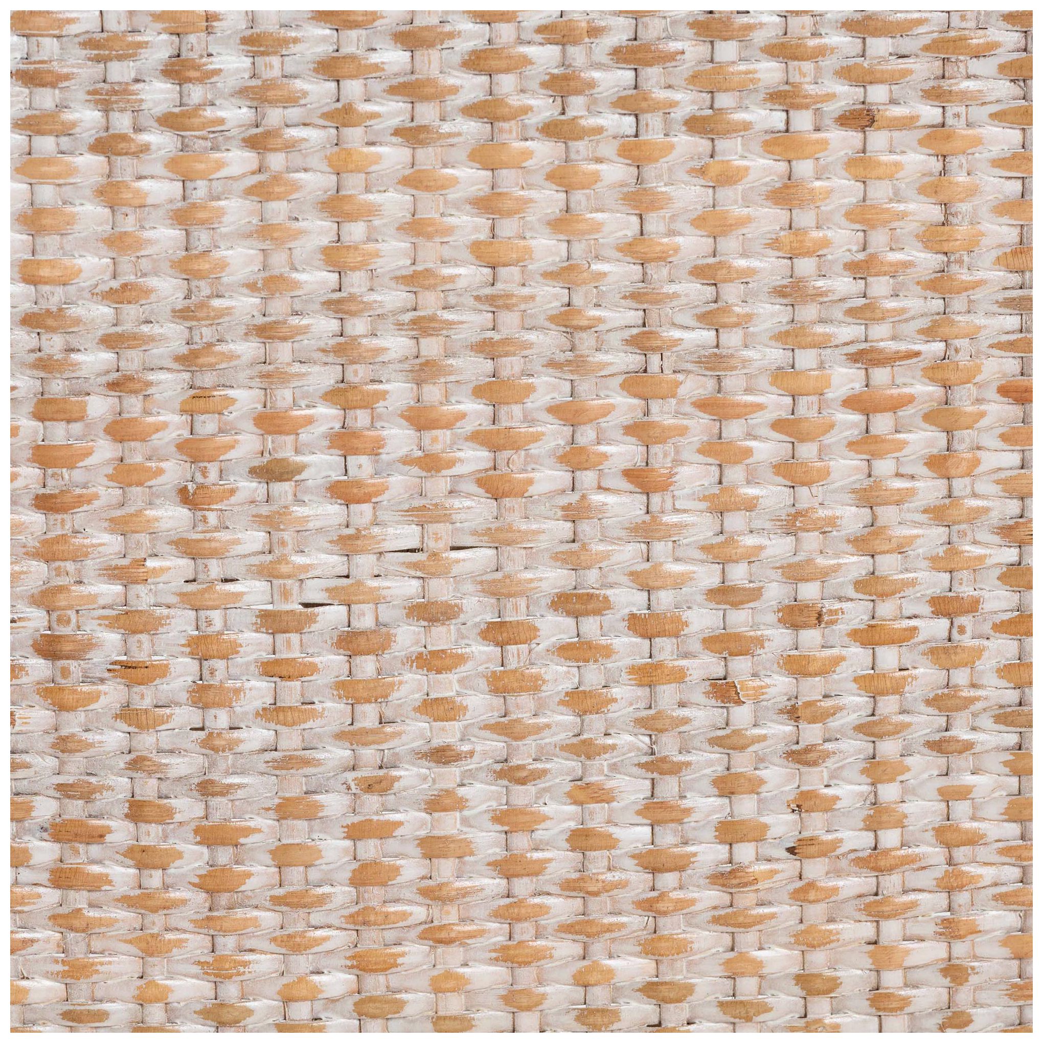 bali & pari Papua White Washed Rattan and Mahogany Wood Dining Chair