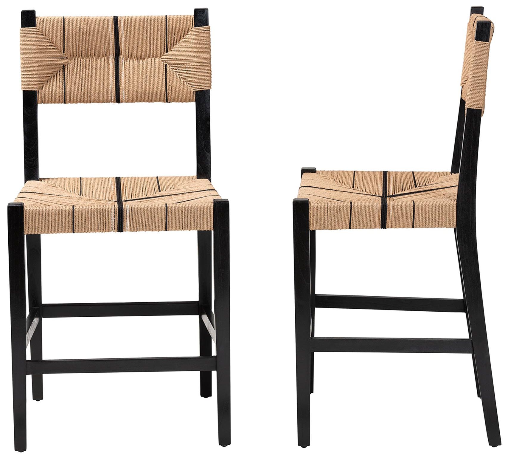 Image 4 bali & pari Prita Bohemian Paper Loom and Black Mahogany Wood Counter S more views