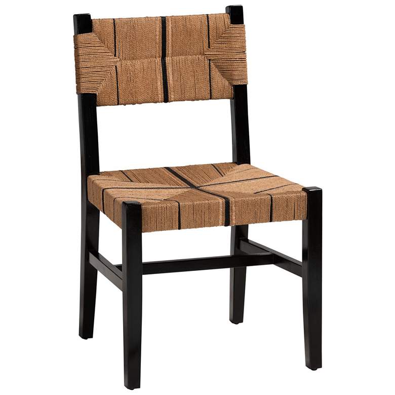 Image 1 bali & pari Prita Bohemian Paper Loom and Black Mahogany Wood Dining Ch