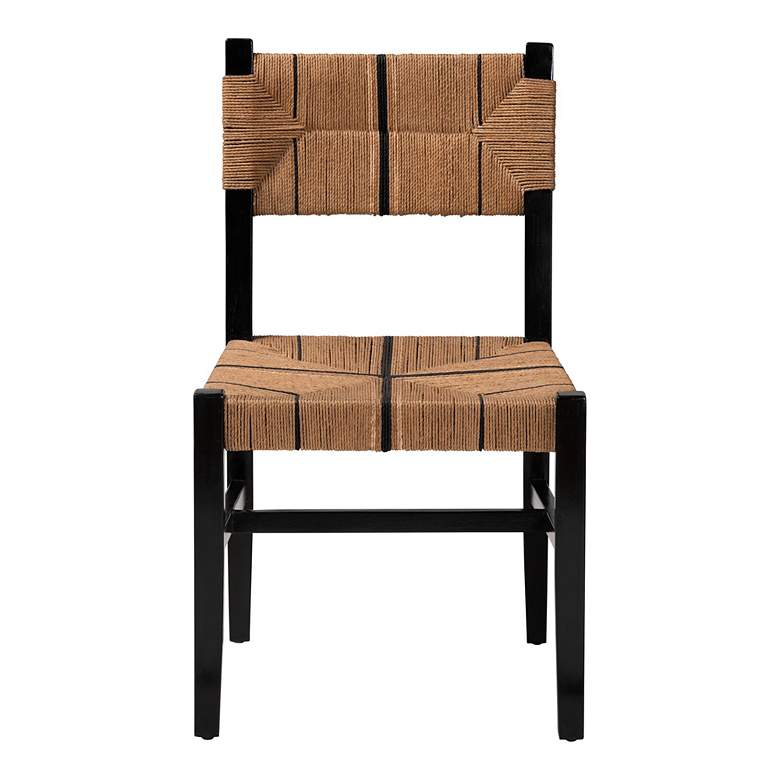 Image 3 bali & pari Prita Bohemian Paper Loom and Black Mahogany Wood Dining Ch more views