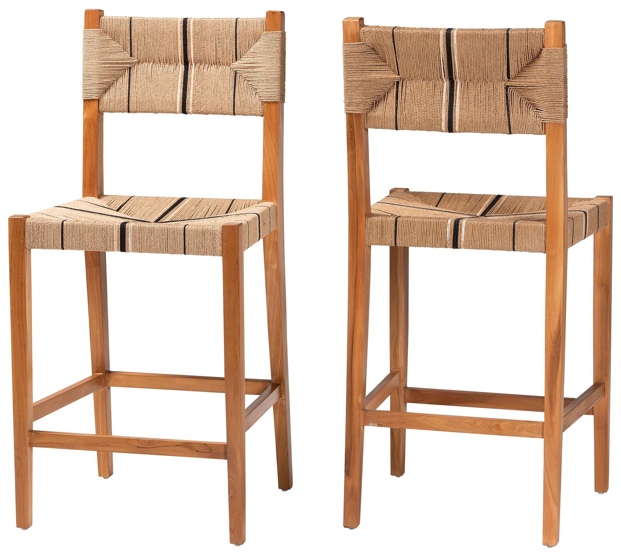 Image 2 bali & pari Prita Bohemian Paper Loom and Natural Mahogany Wood Bar Sto