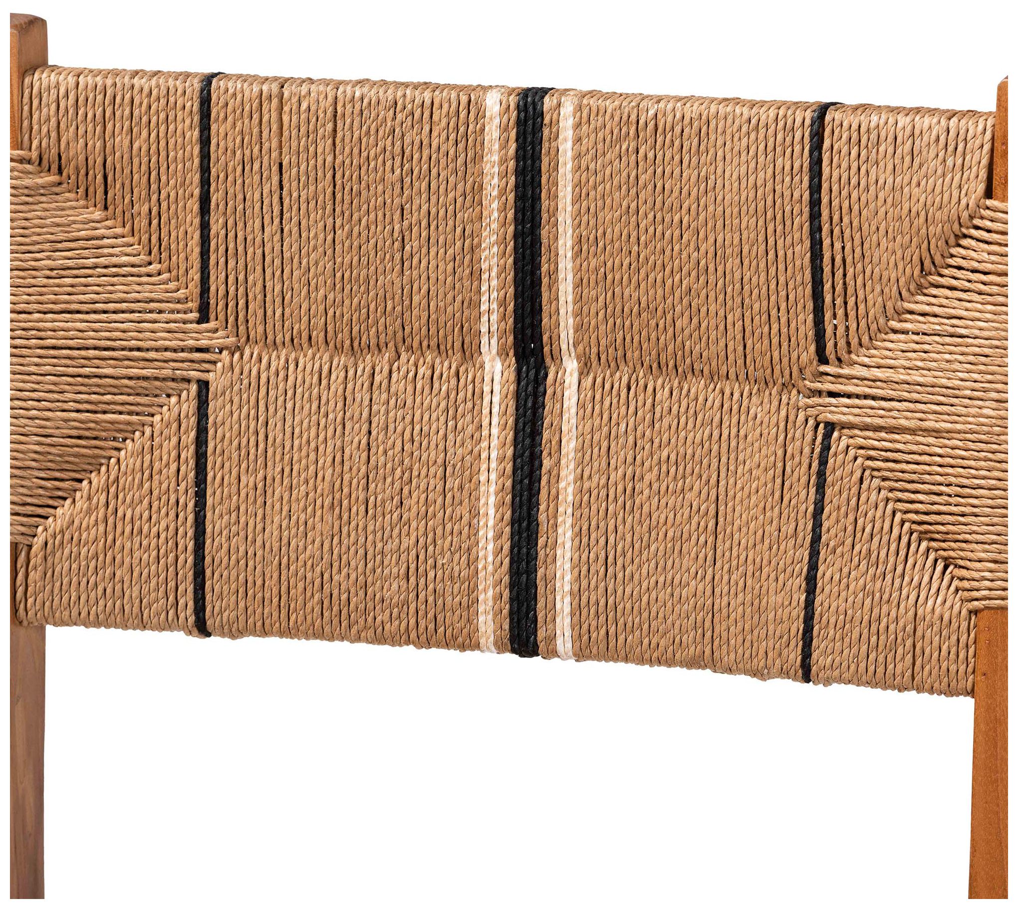 Image 5 bali & pari Prita Paper Loom and Natural Mahogany Wood Counter Stool more views