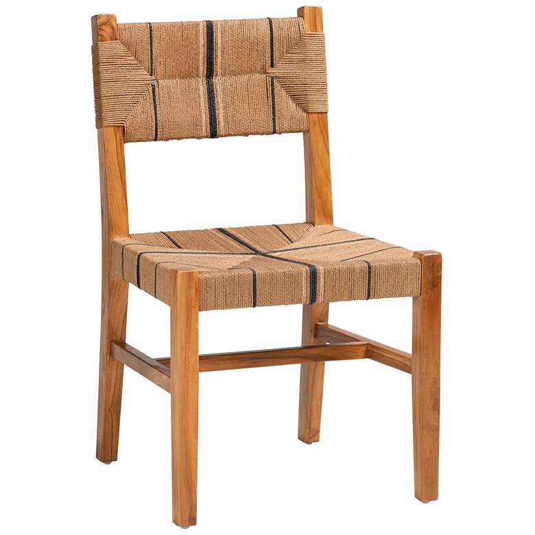 Image 1 bali & pari Prita Paper Loom and Natural Mahogany Wood Dining Chair