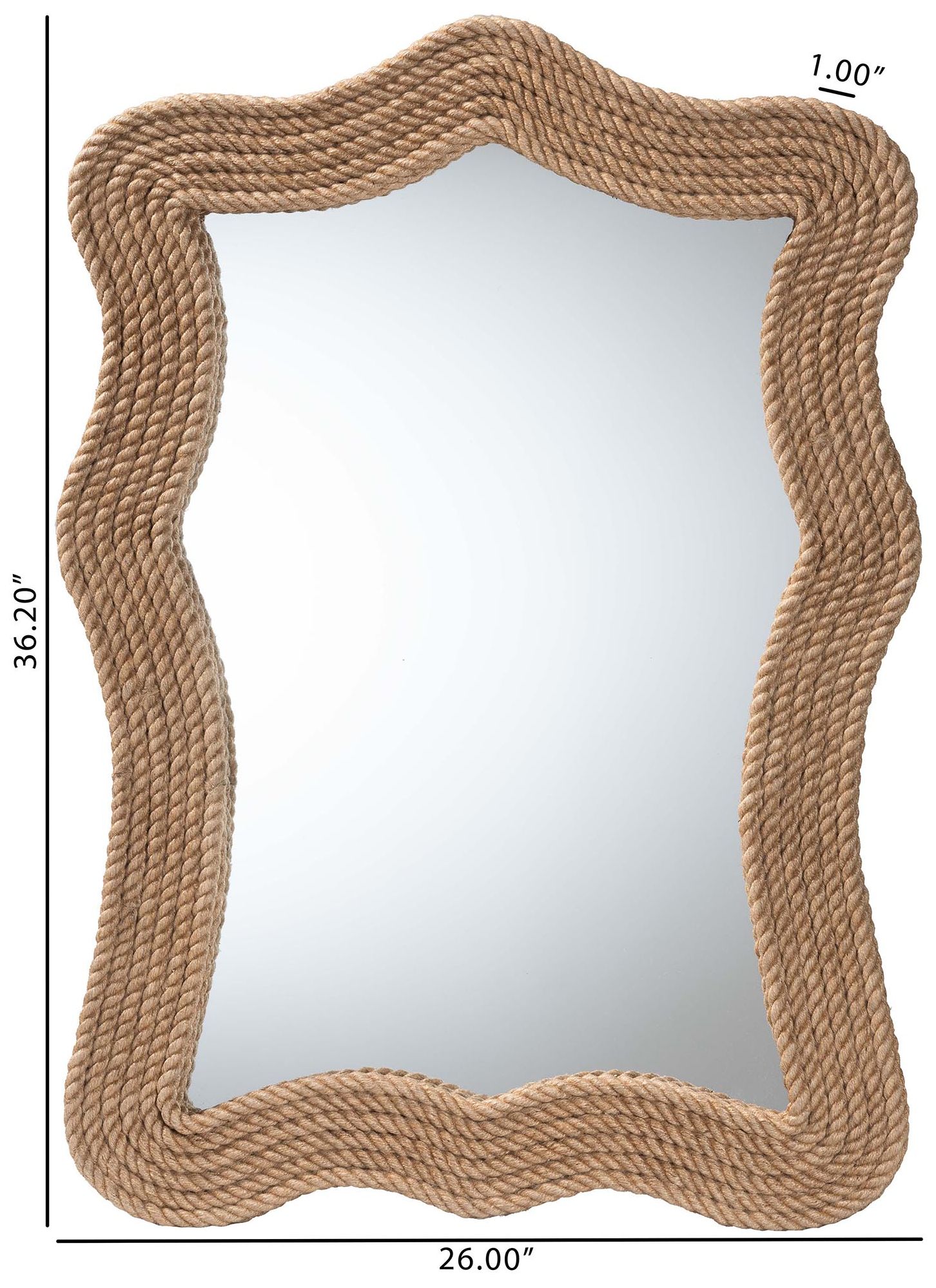 Image 5 bali & pari Quiana Coastal Woven Rope Accent Wall Mirror more views