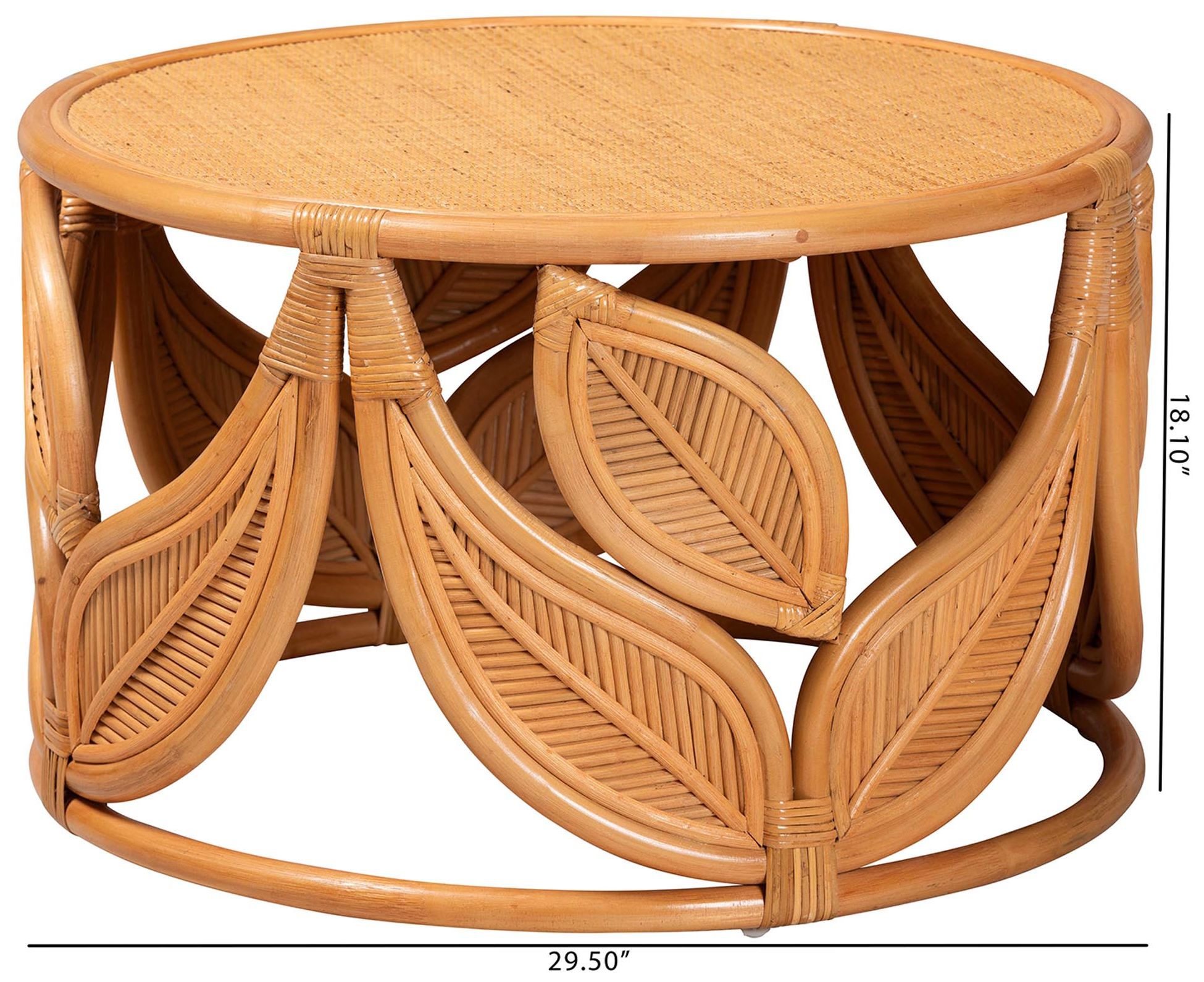 Image 7 bali & pari Raflesia Modern Bohemian Natural Rattan Coffee Table more views